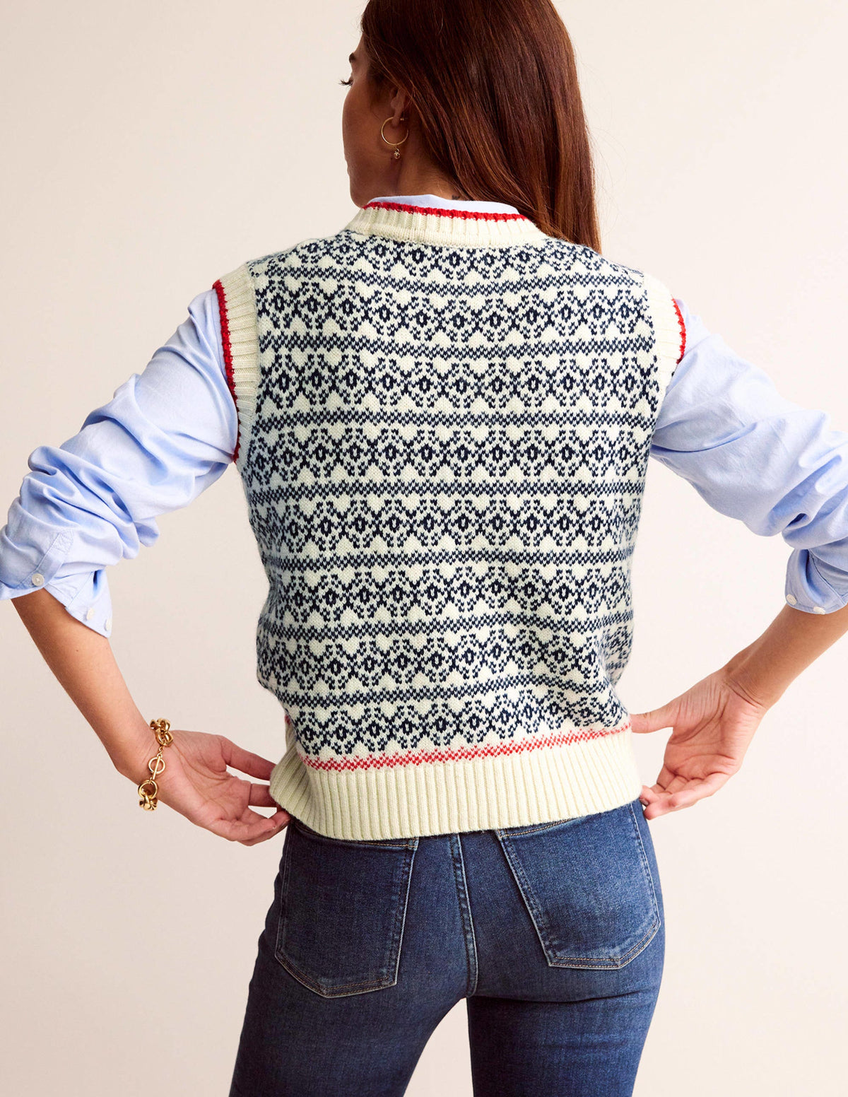 Eleanor Fair Isle Vest-Warm Ivory-3
