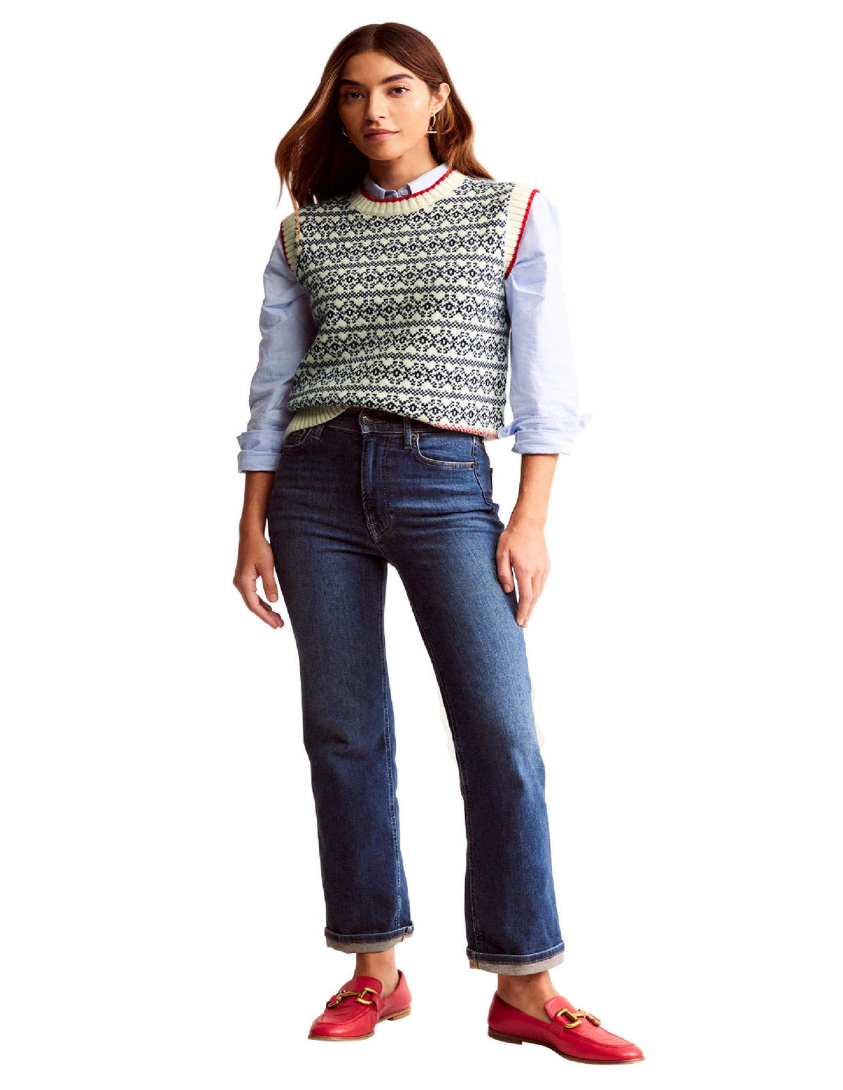Eleanor Fair Isle Vest-Warm Ivory - Image 5