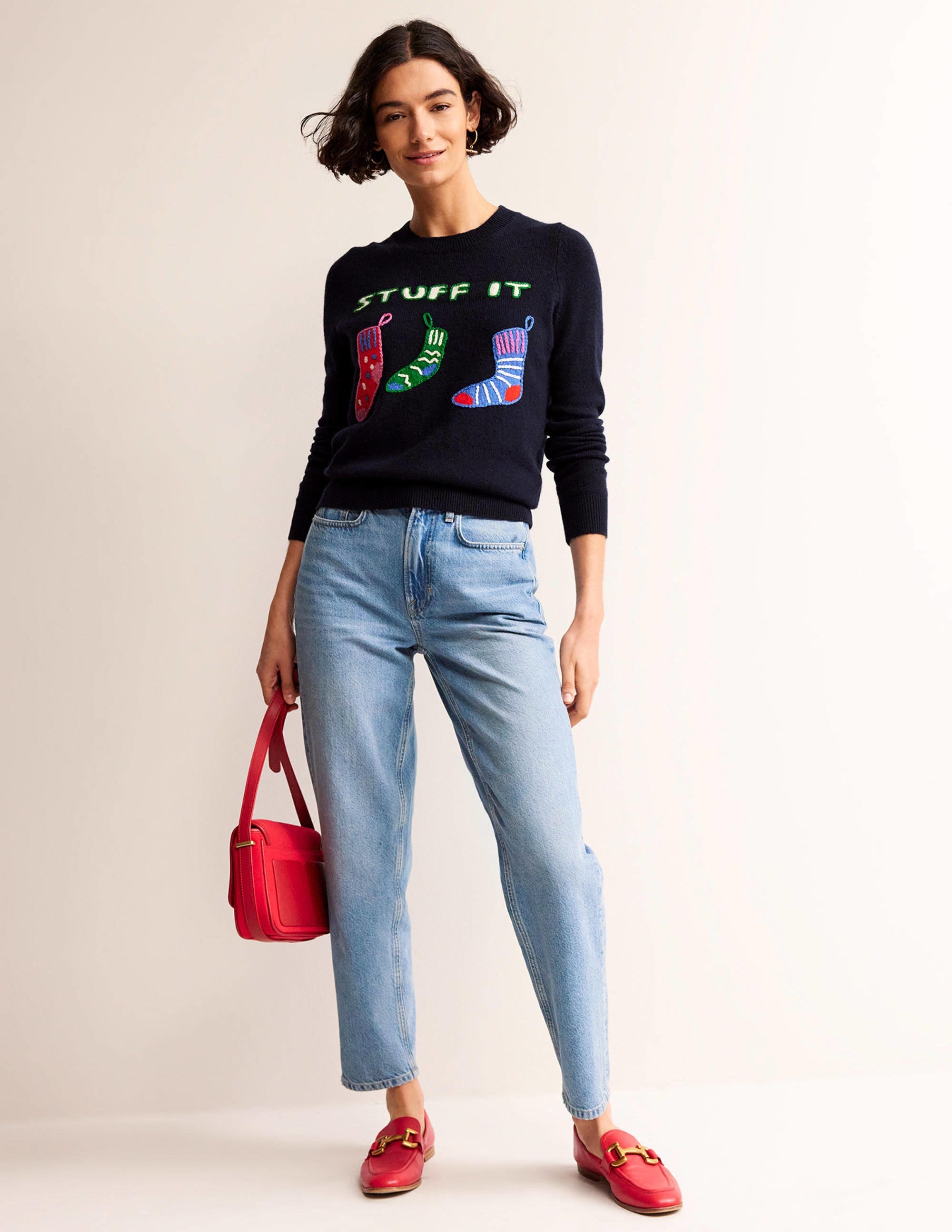 Festive Embroidered Sweater-Navy, Stuff It - Image 4