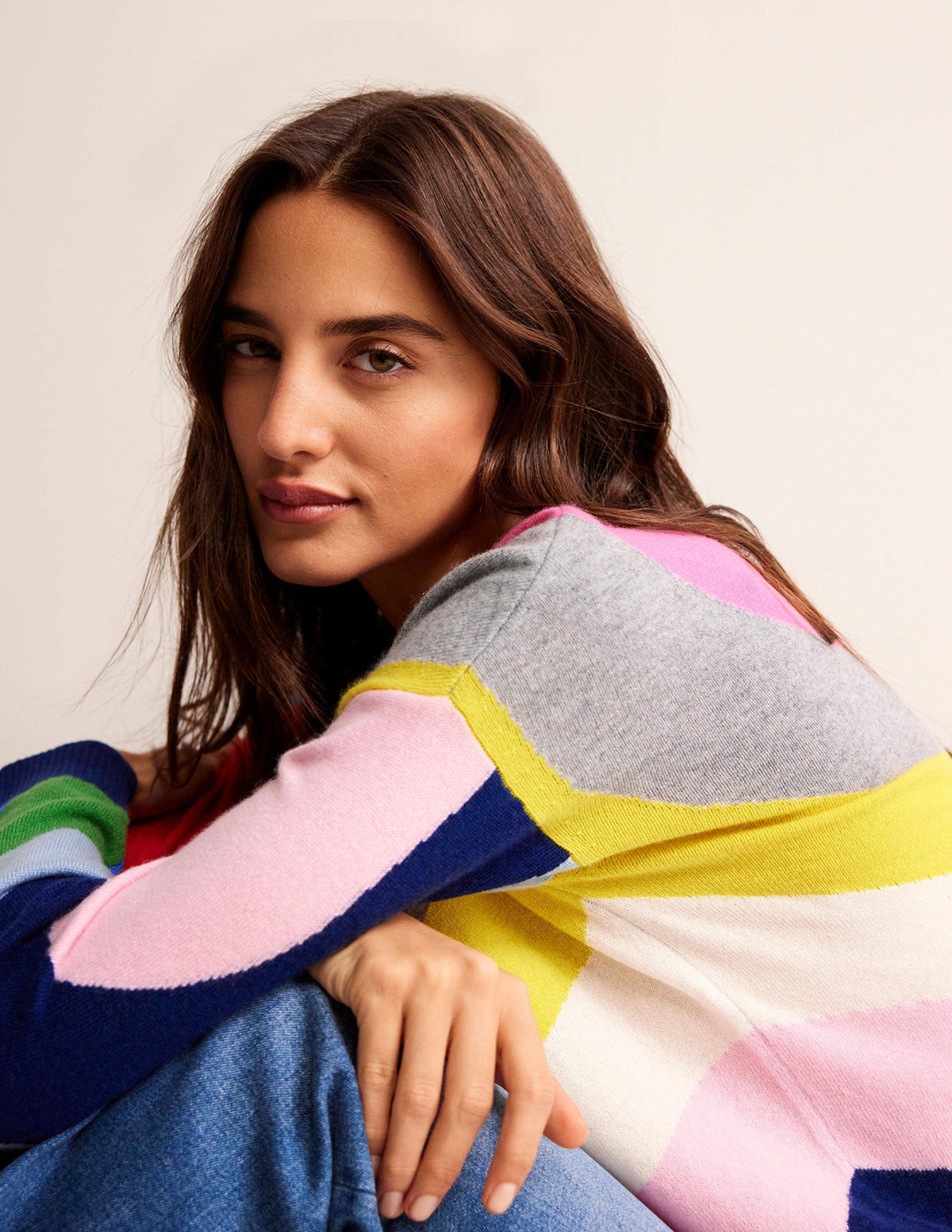 Lydia Cashmere Jumper-Multi Swirl - Image 1