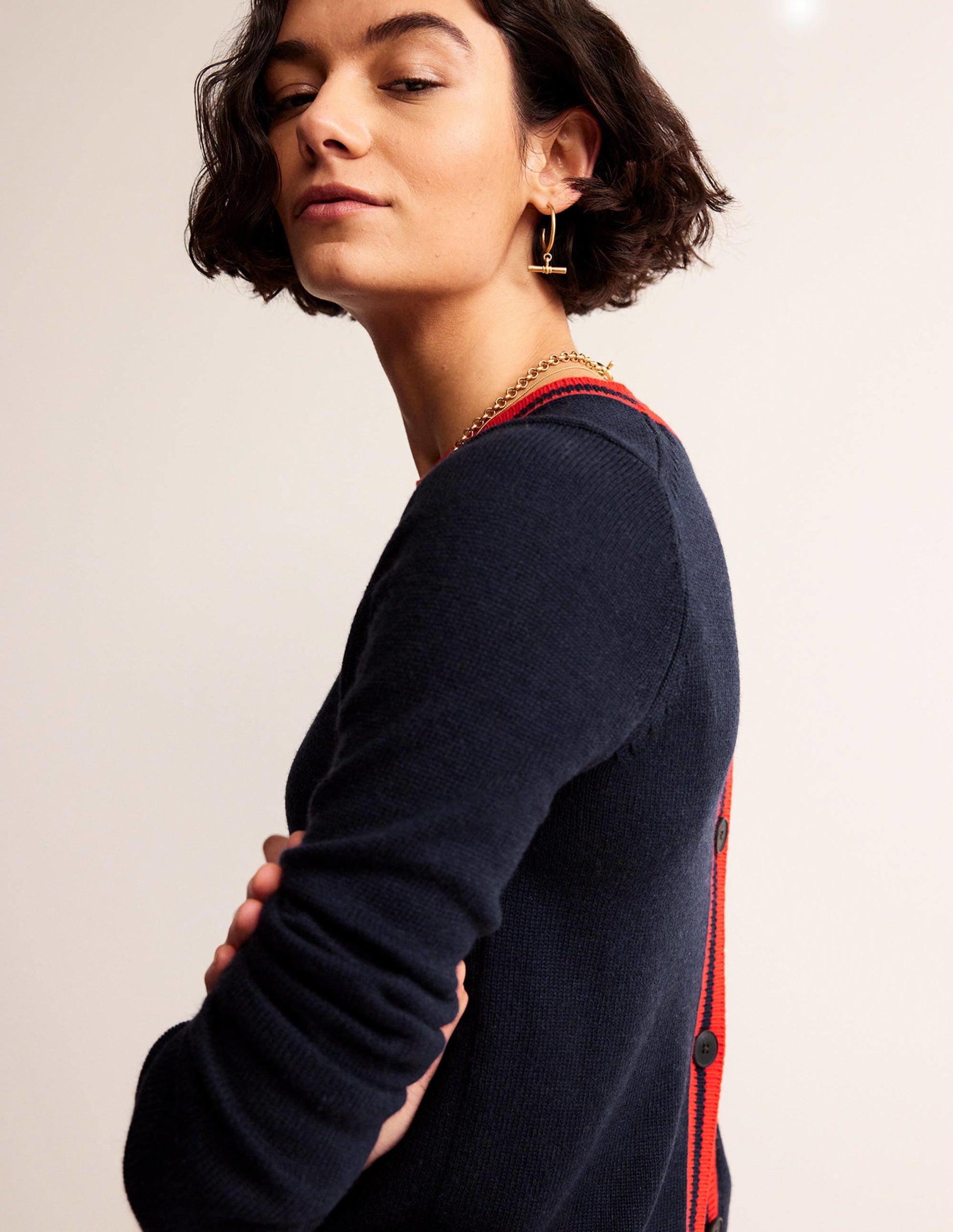 Cecily Button Back Sweater-Navy, Brand Stripe-1