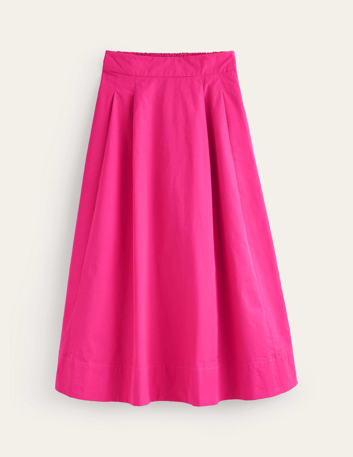 Taffeta Pull-on Midi Skirt-Vibrant Pink-5