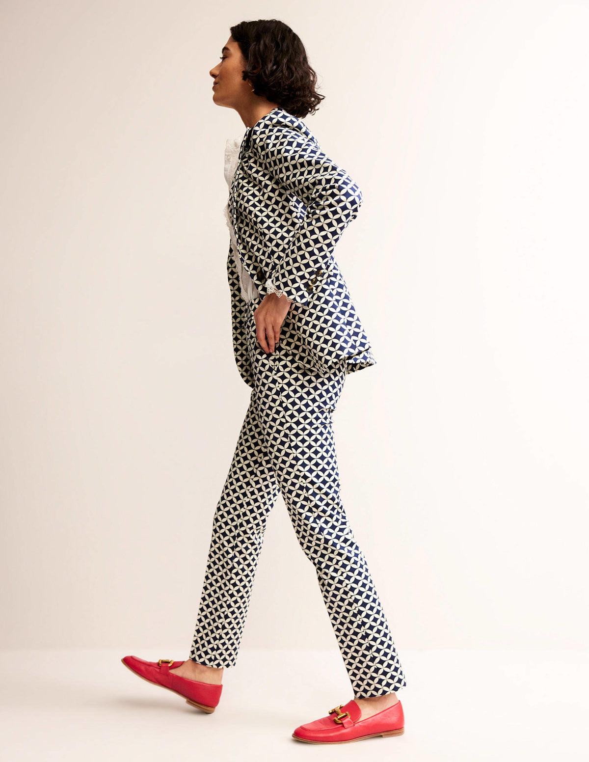 Highgate Printed Pants-Navy, Diamond Terrace-1