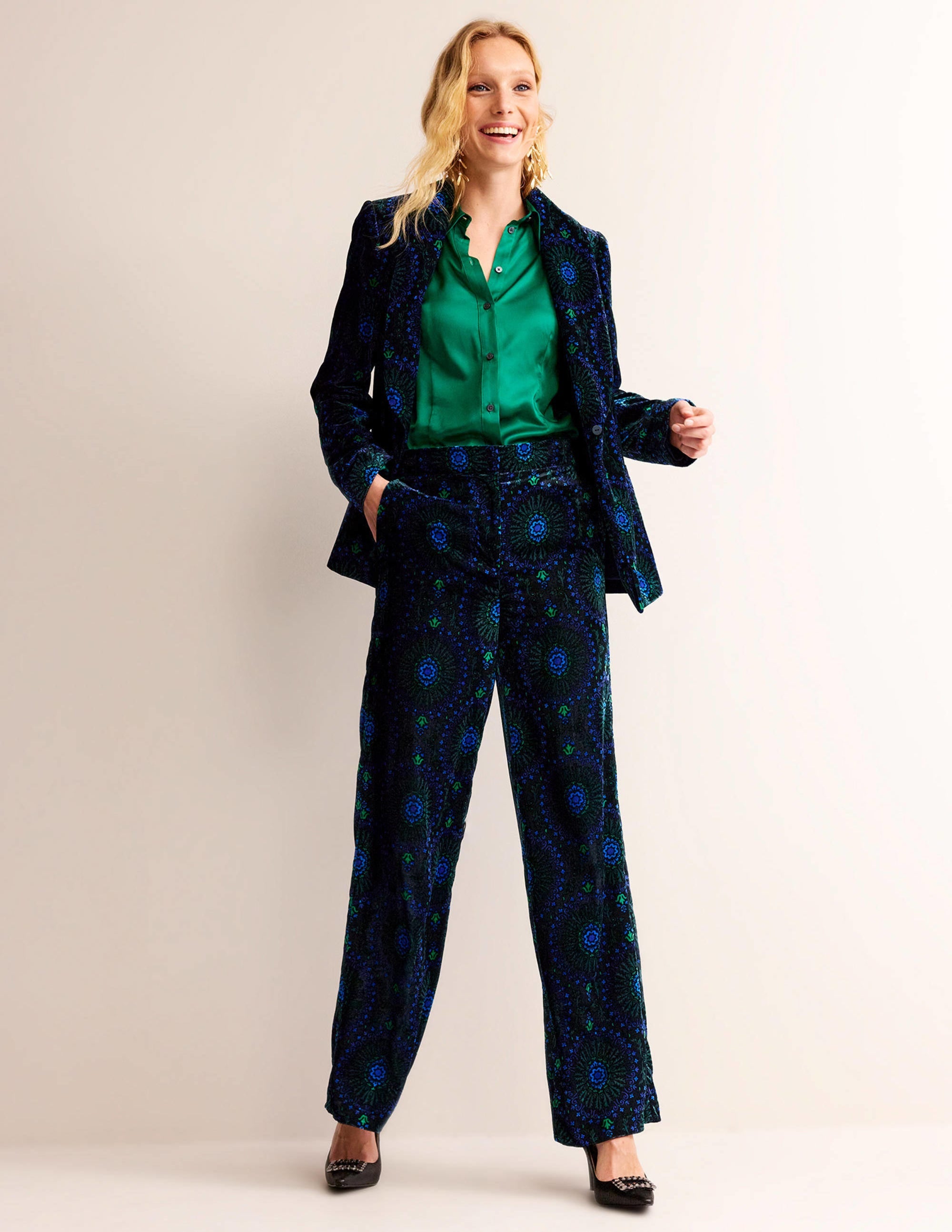 Westbourne Velvet Pants-Black, Artizian Geo - Image 1