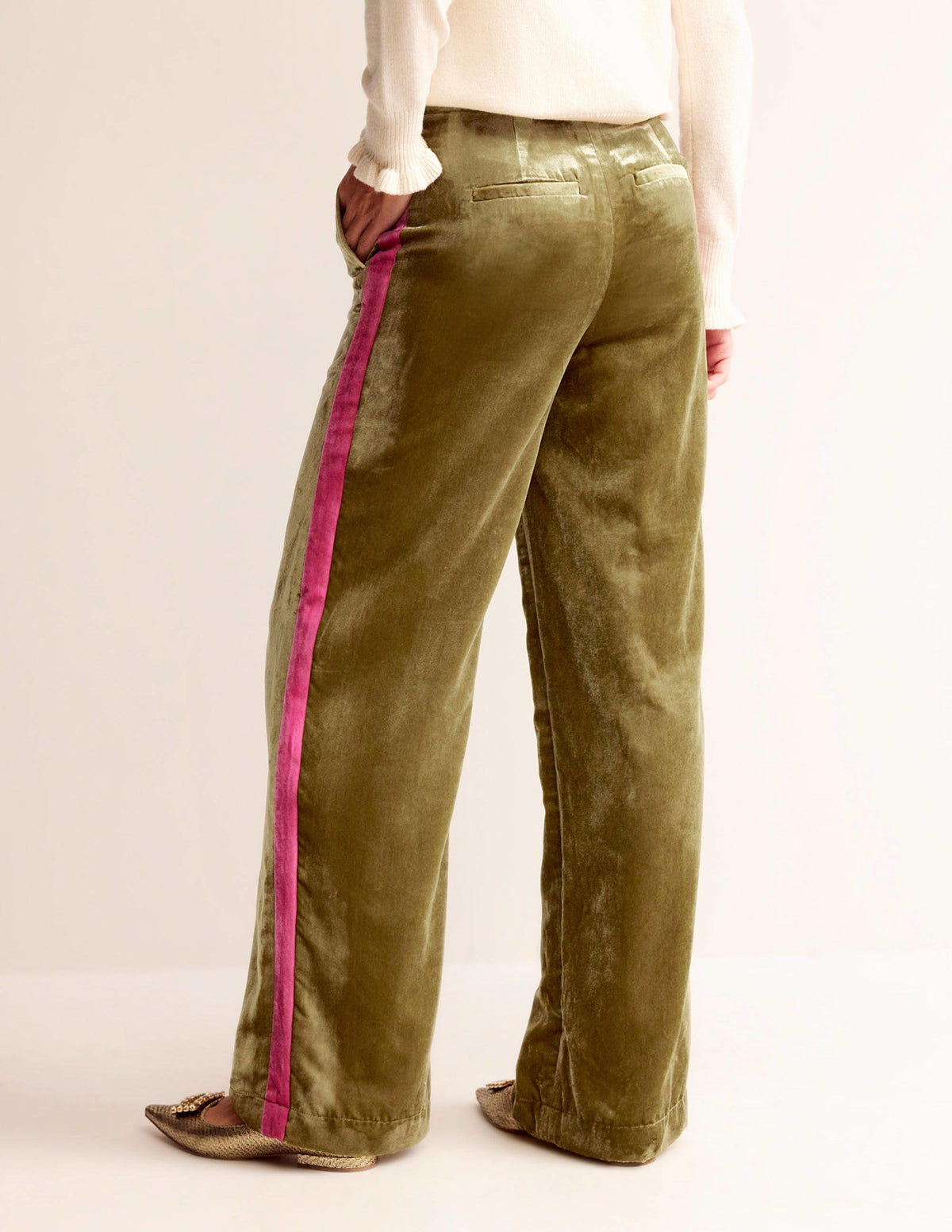 Westbourne Velvet Pants-Khaki - Image 3