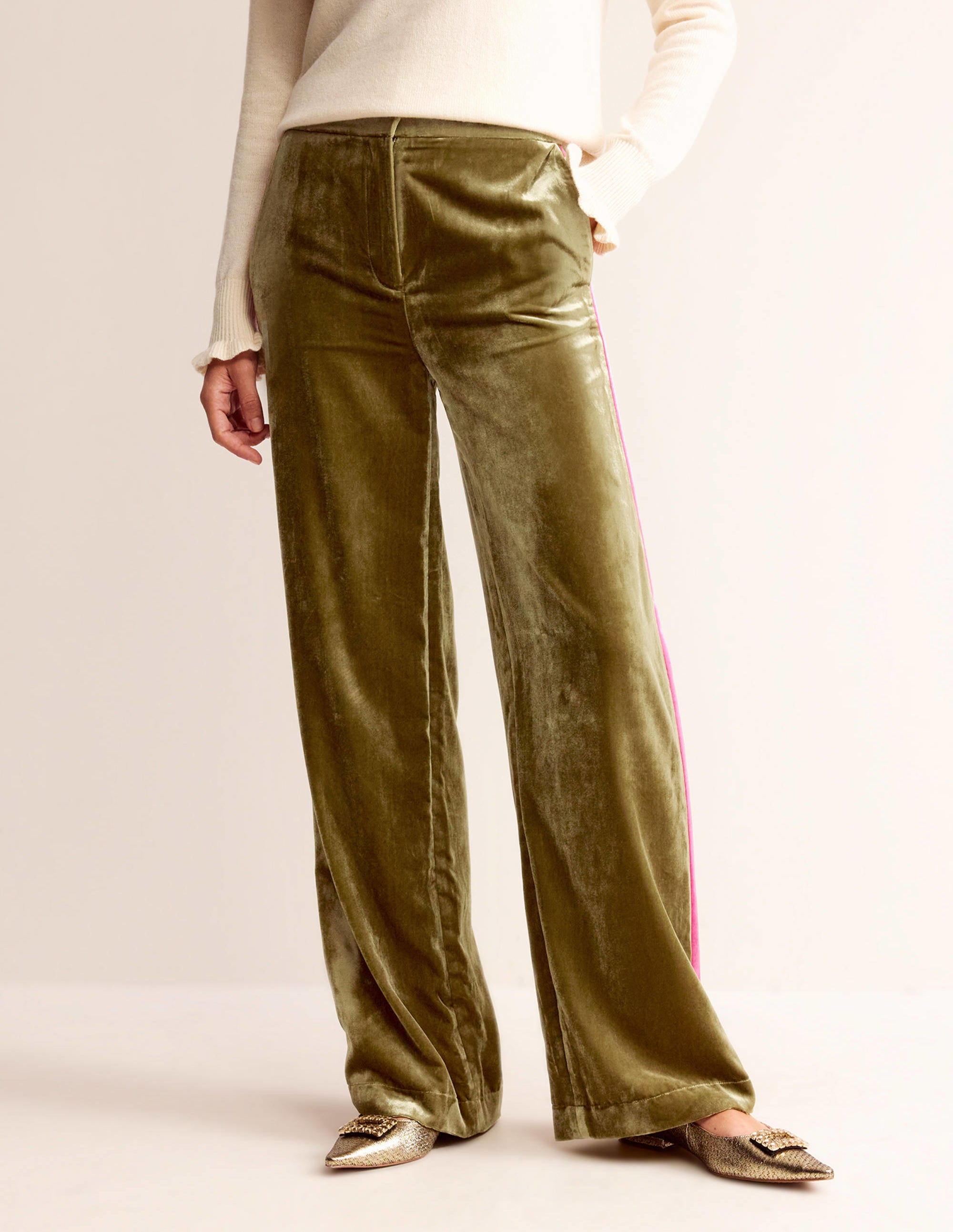 Westbourne Velvet Pants-Khaki - Image 4
