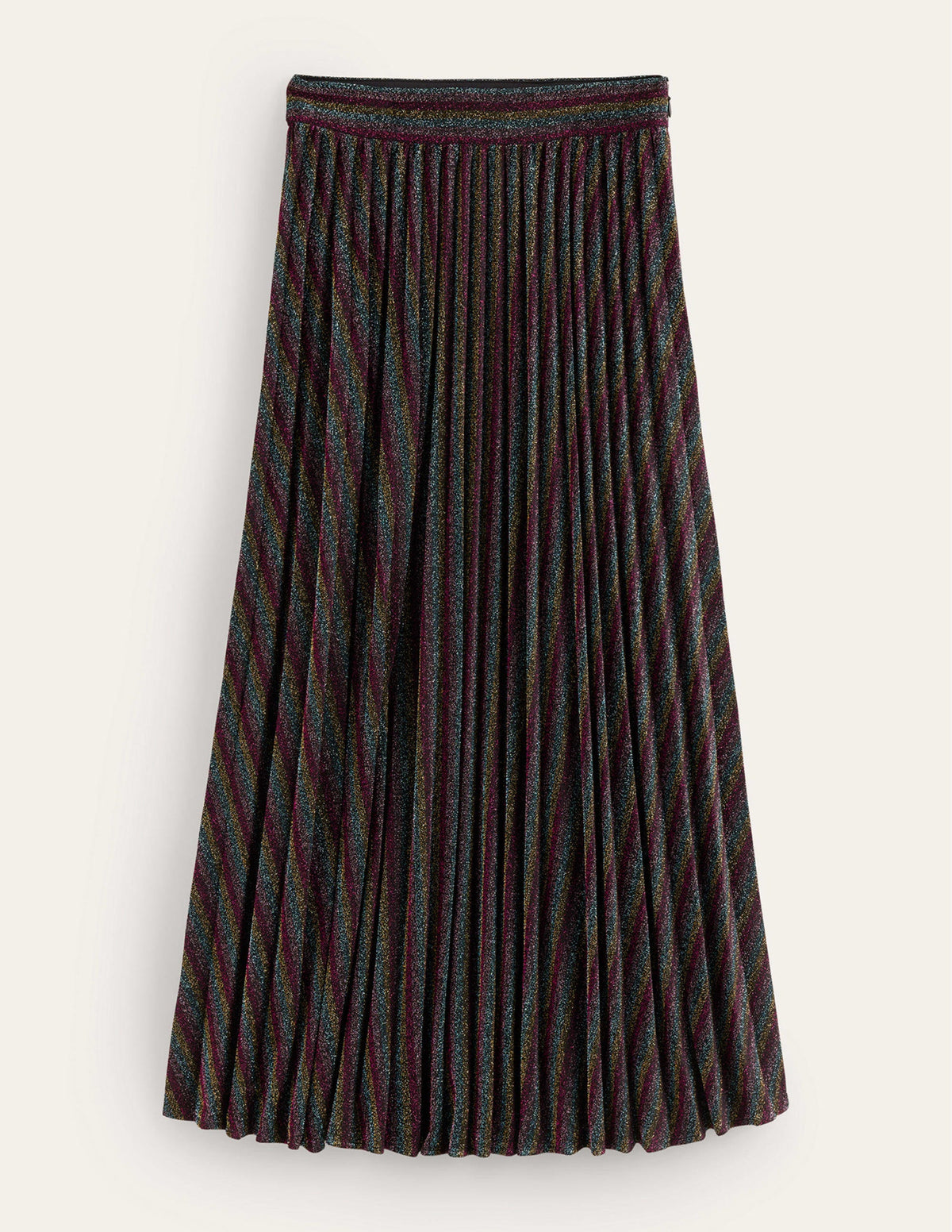 Jersey Metallic Pleated Skirt-Multi Stripe - Image 6