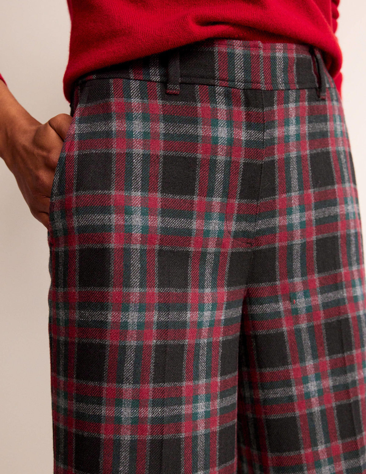 Westbourne Check Pants-Green and Brown Check-2
