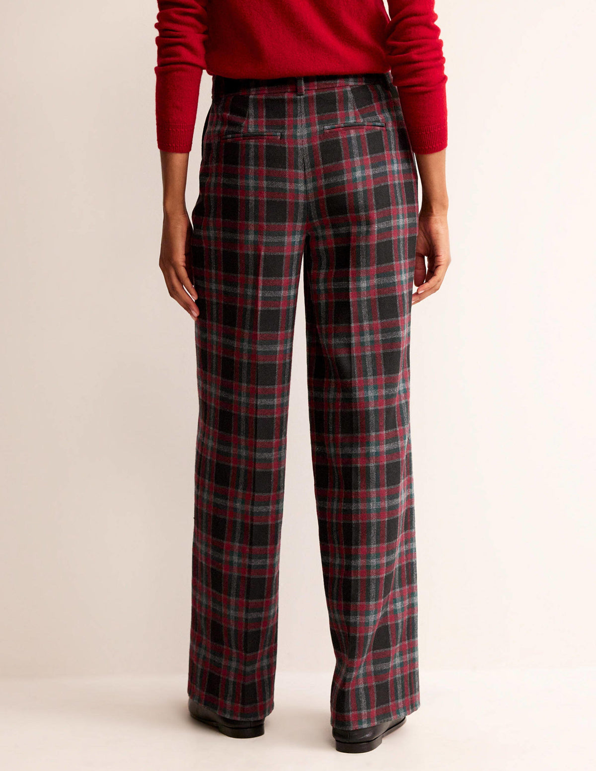 Westbourne Check Pants-Green and Brown Check - Image 3