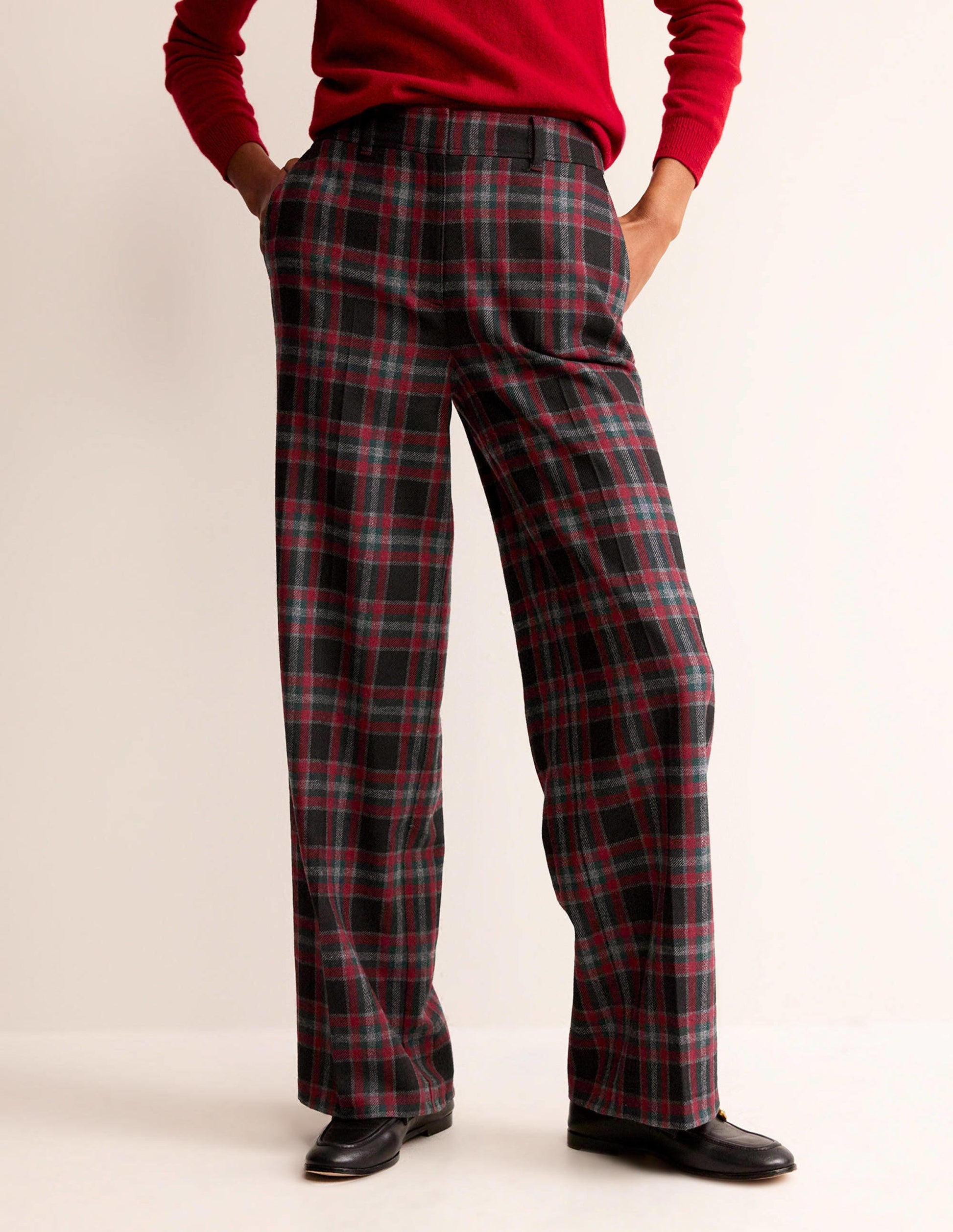 Westbourne Check Pants-Green and Brown Check-4