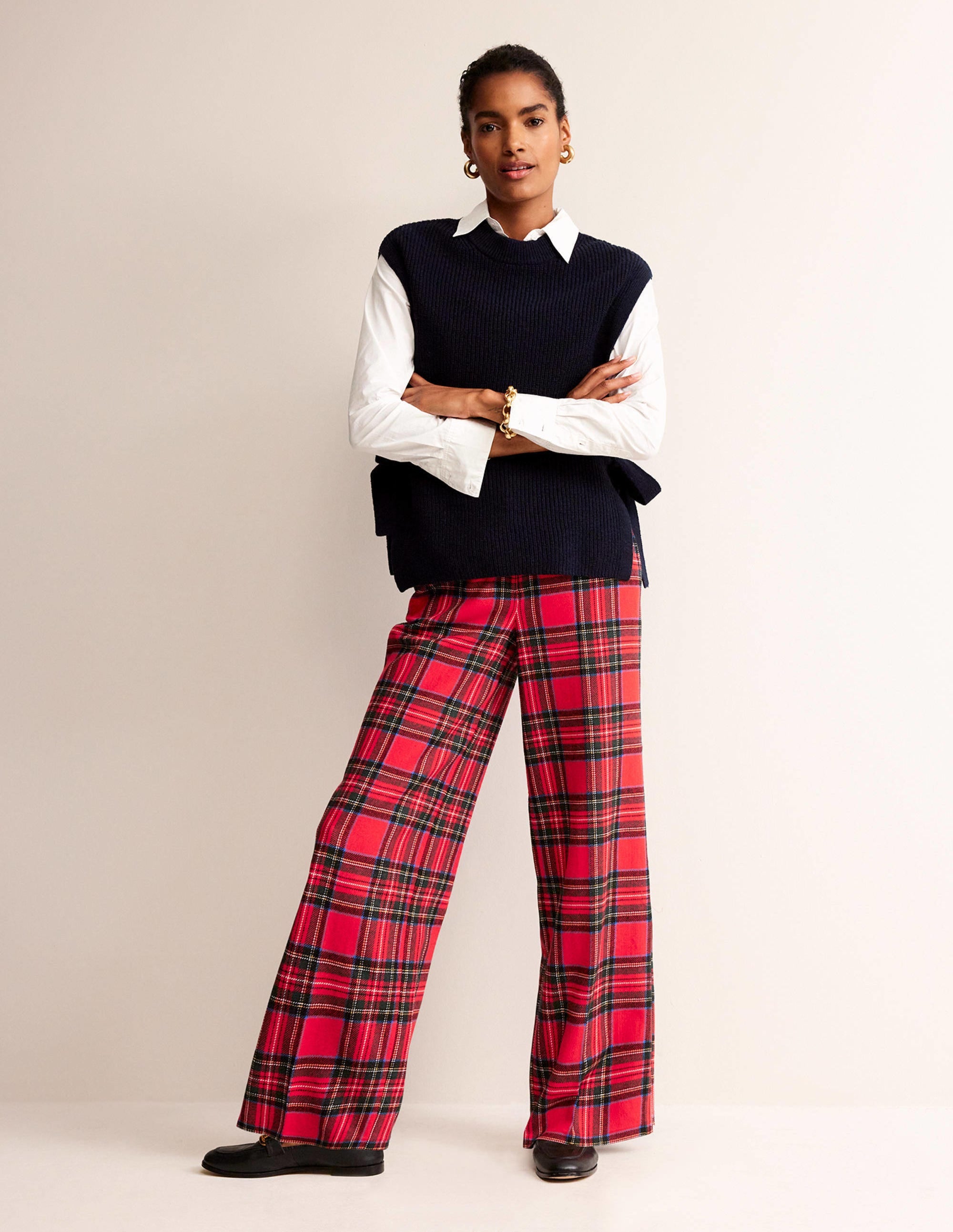 Westbourne Check Pants-Red Tartan Check - Image 1