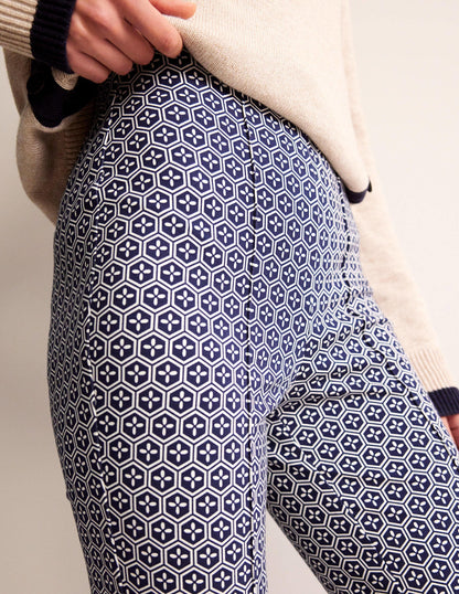 Ponte Pull on Kick Flare-French Navy Geo