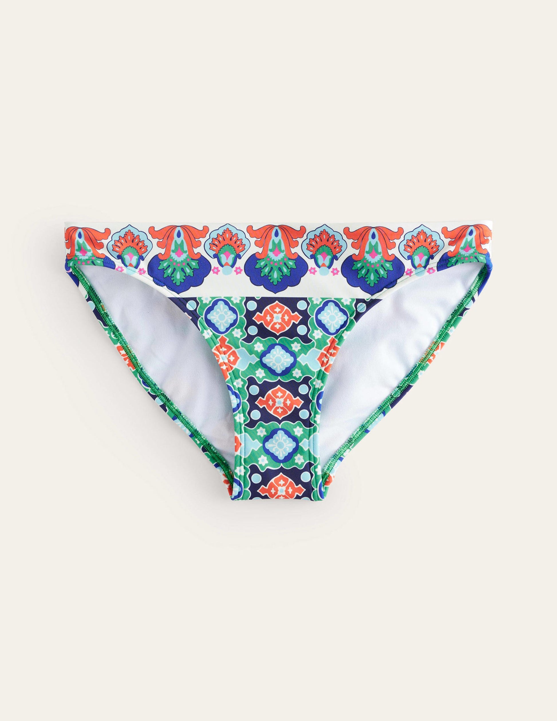 Classic Bikini Bottoms-Green Tambourine, Coastal Tile-5