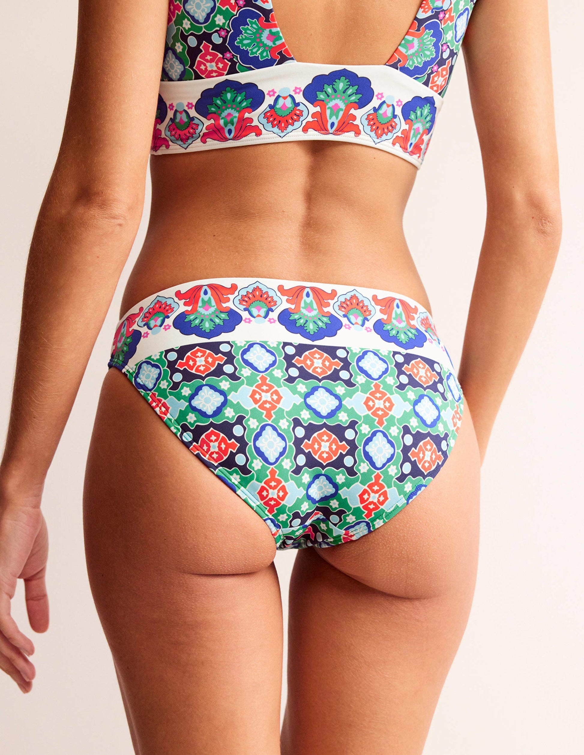 Classic Bikini Bottoms-Green Tambourine, Coastal Tile-3