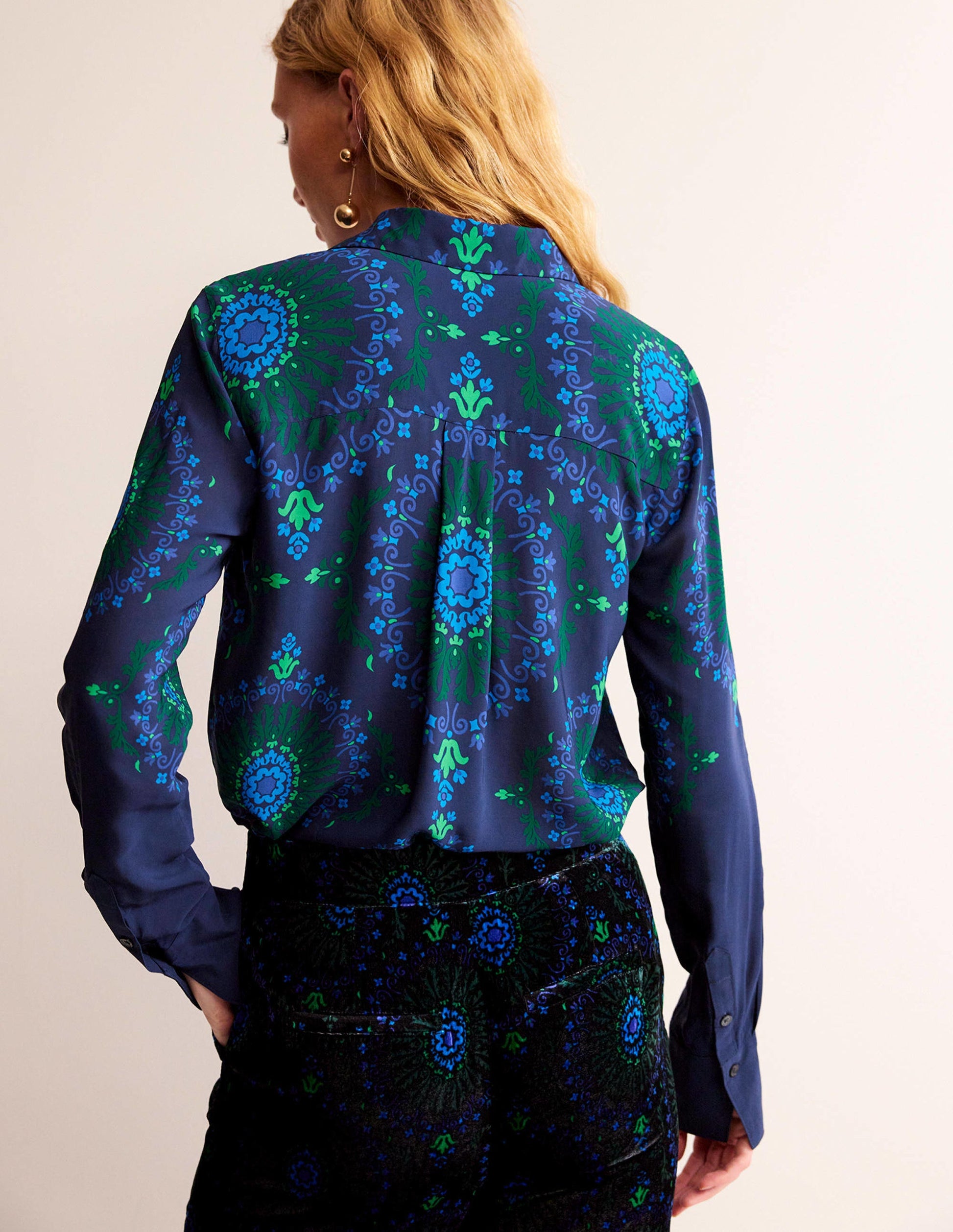 Sienna Shirt-French Navy, Artizian Geo-3