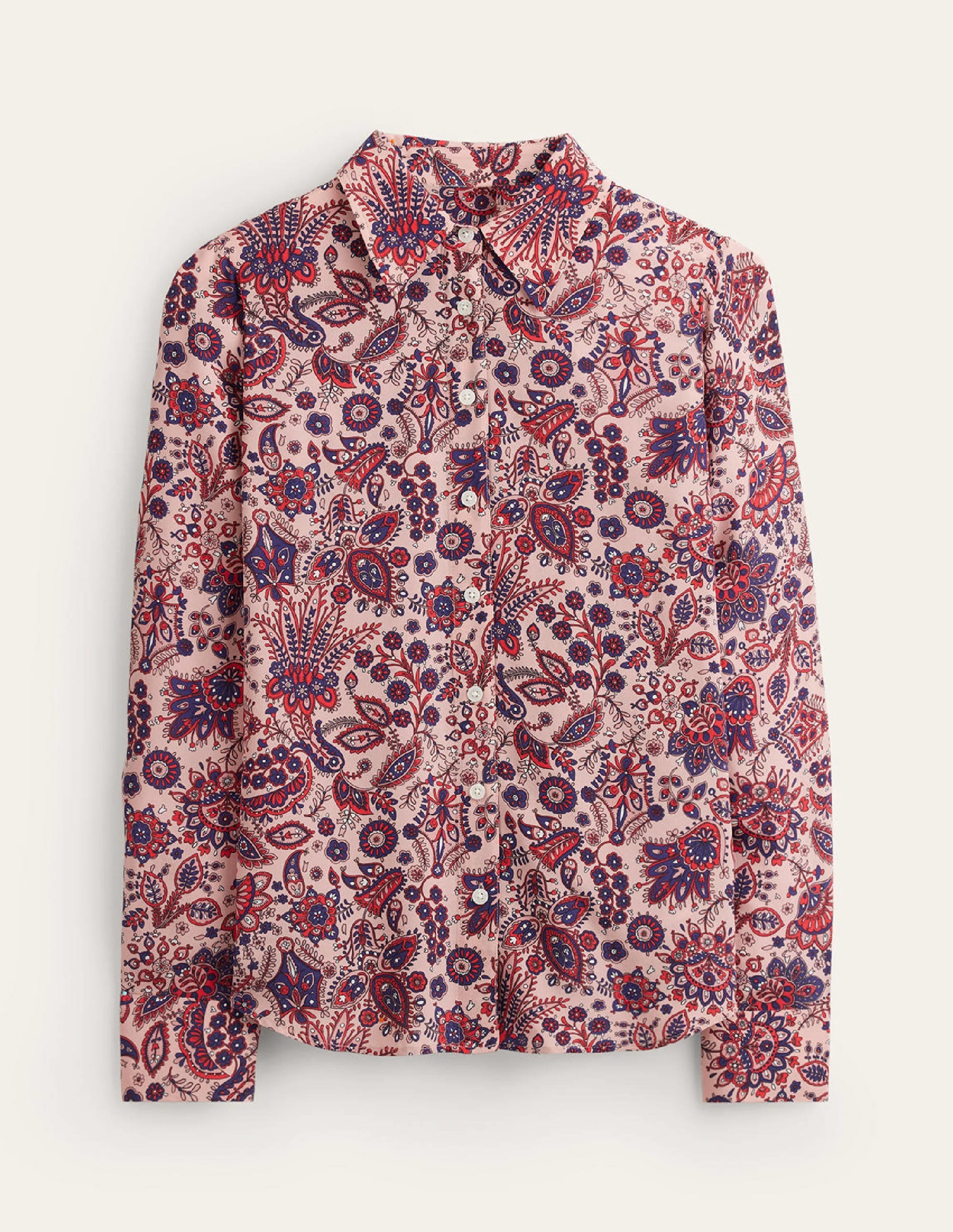 Sienna Silk Shirt-Chalky Pink, Azalea Bloom - Image 5