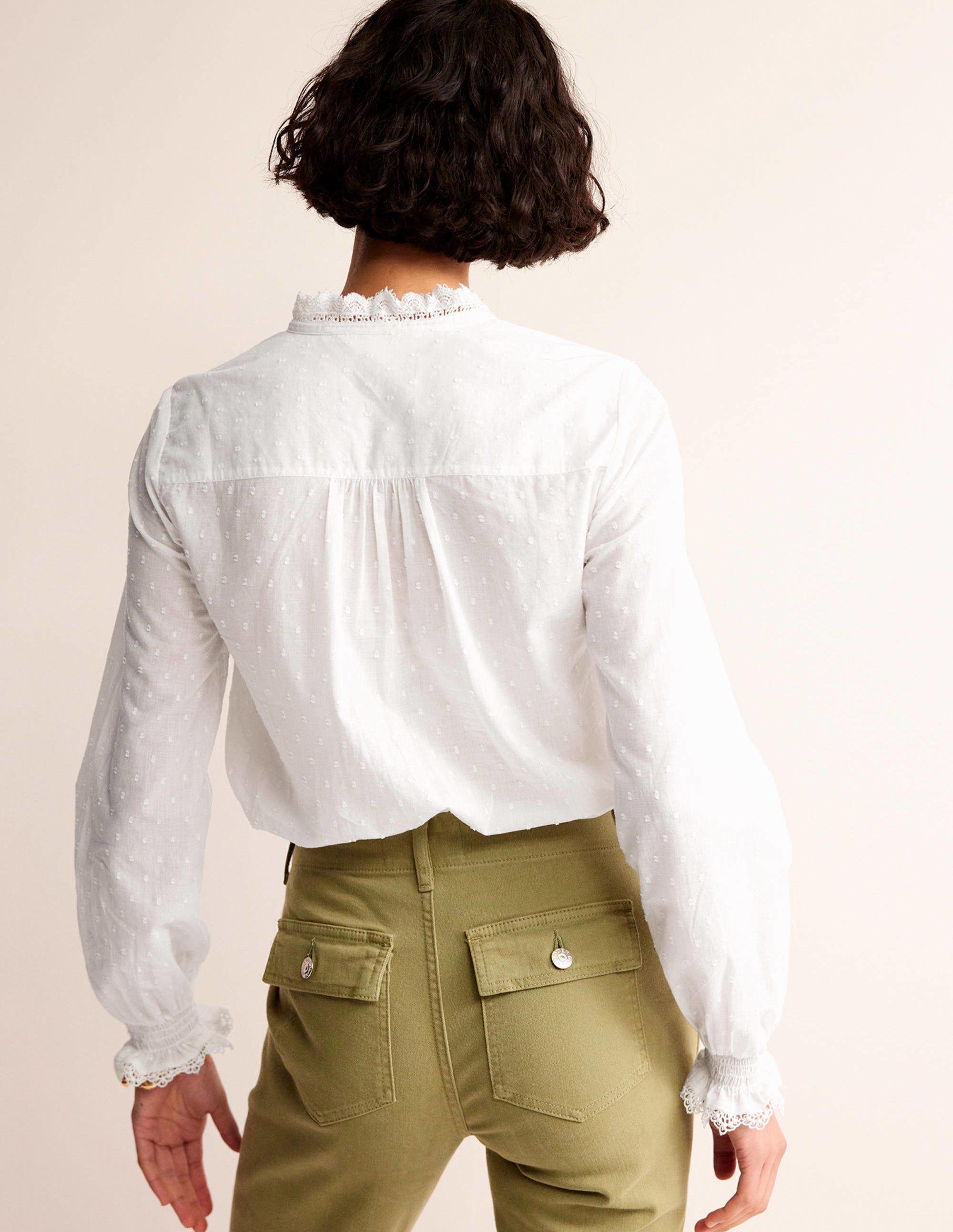 Romantic Textured Top-White - Image 3