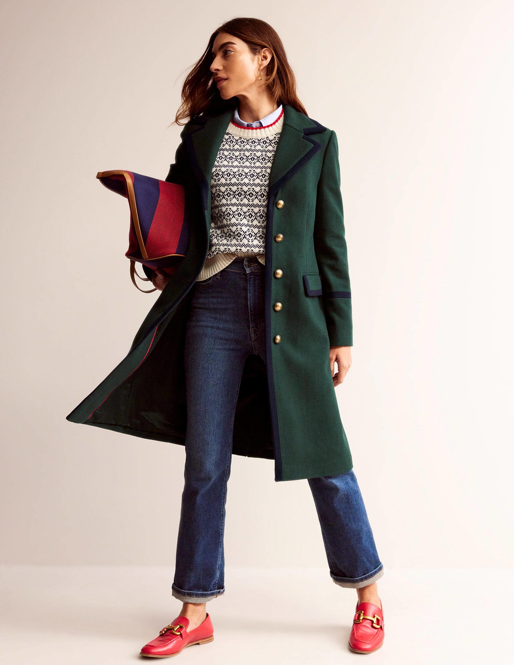 Tipped Military Coat-Chatsworth Green - Image 1
