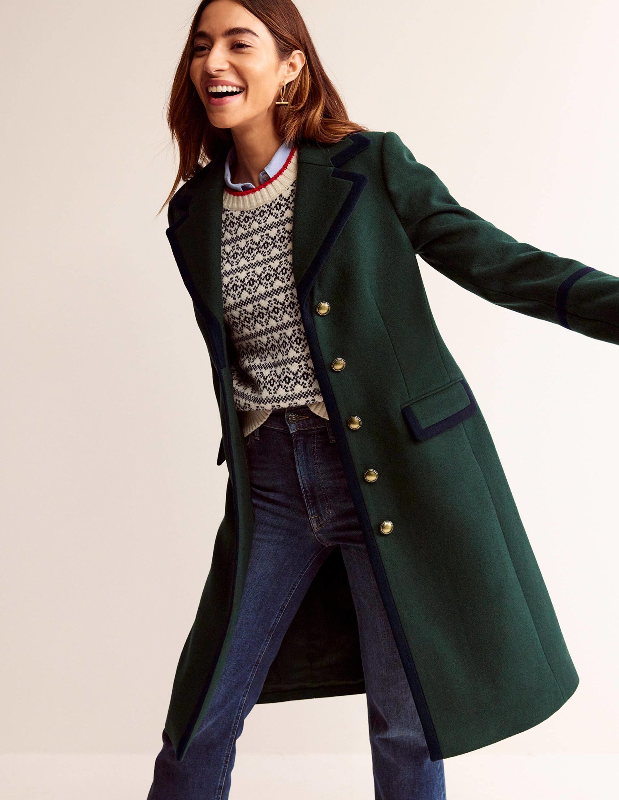 Tipped Military Coat-Chatsworth Green - Image 4