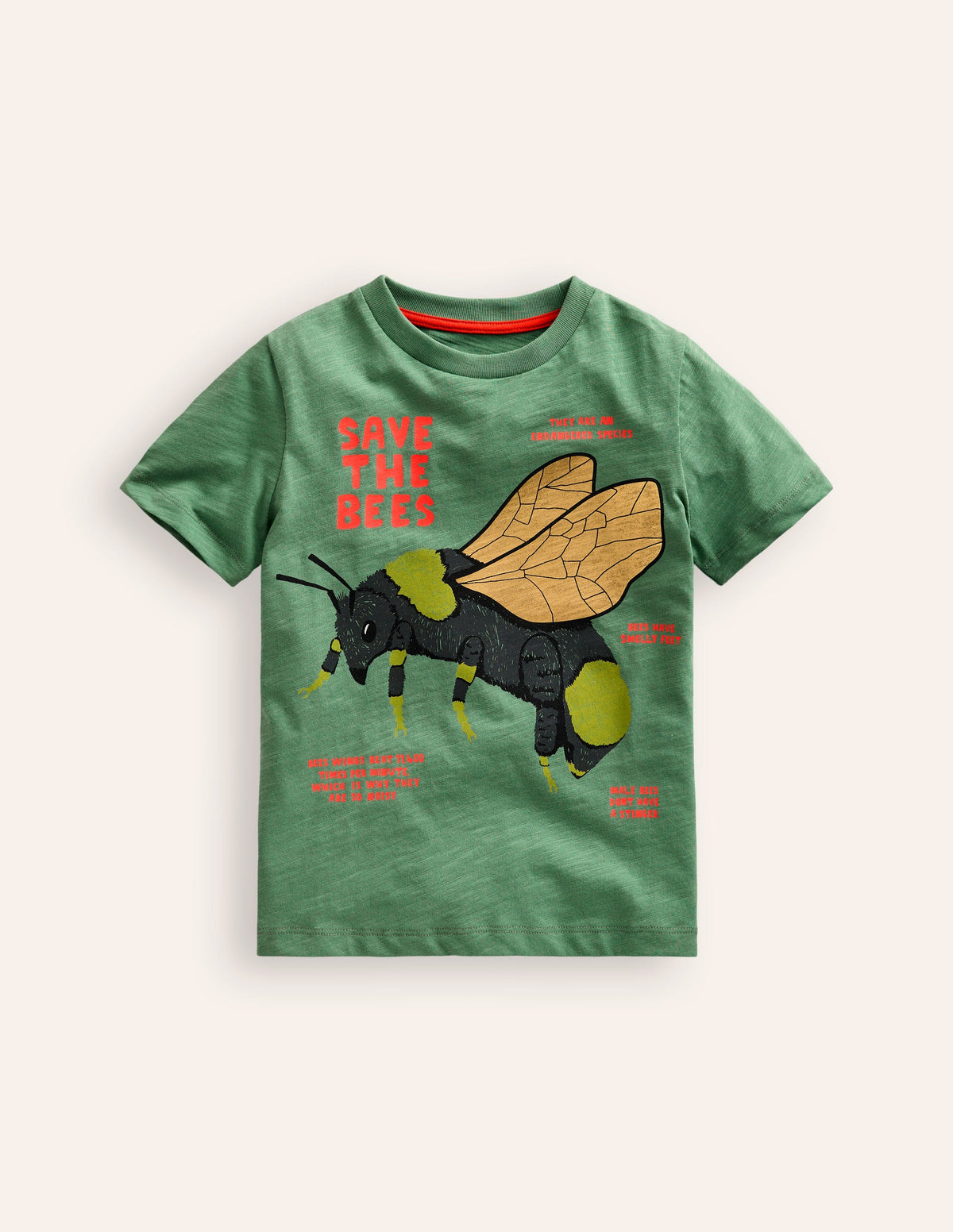 Foil Printed T-shirt-Rosemary Green Bee - Image 1