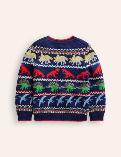 Fair Isle Sweater-Starboard Blue