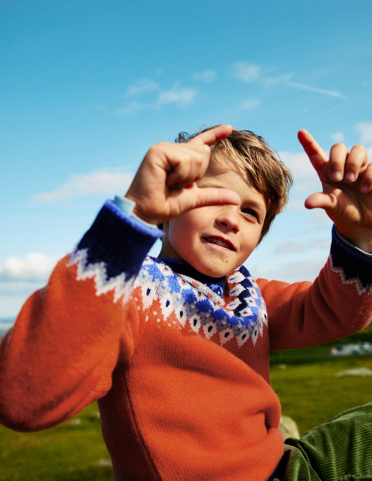 Fair Isle Sweater-Terracotta Orange - Image 6