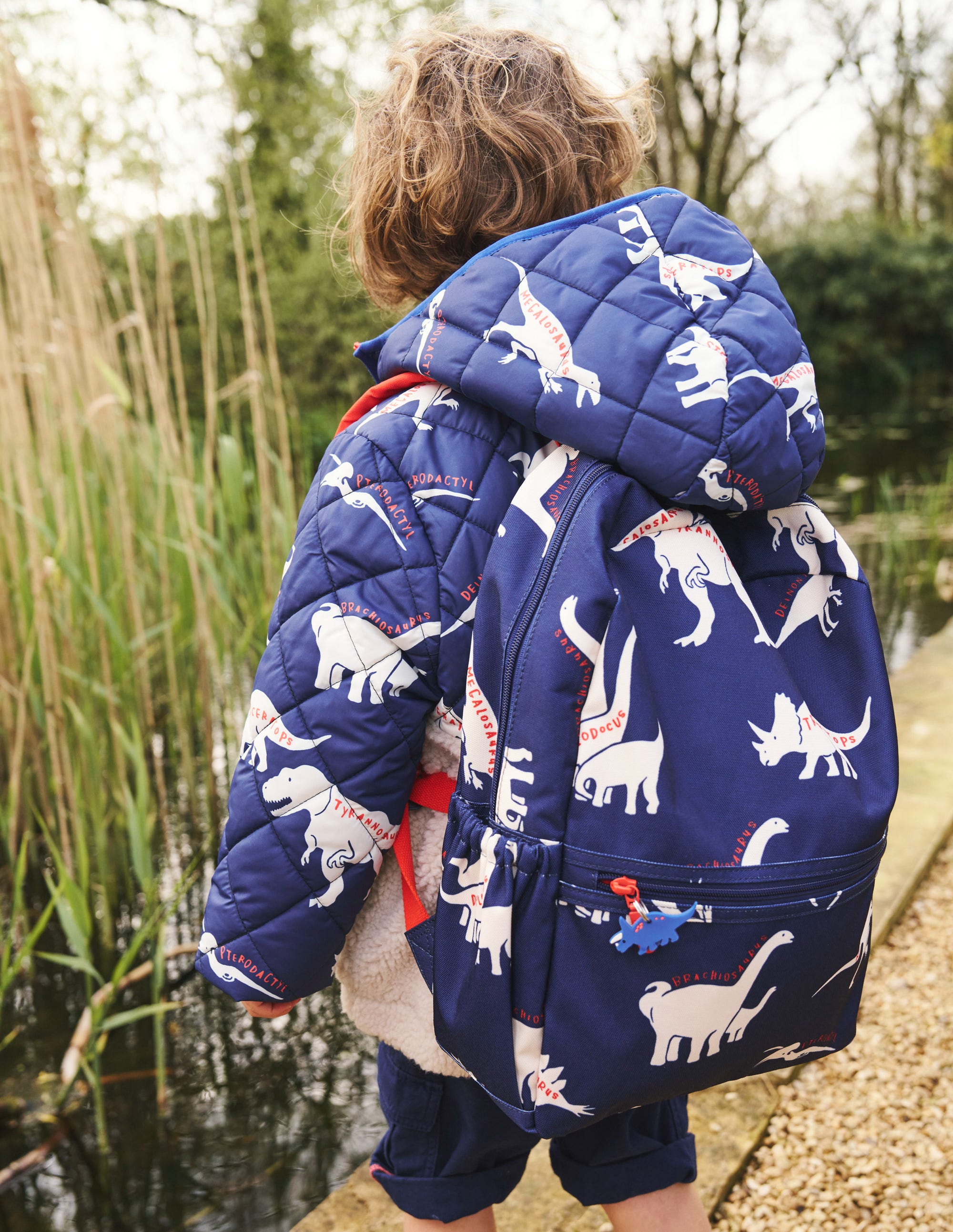 Borg Mix Jacket-College Navy Dino/ Borg - Image 5