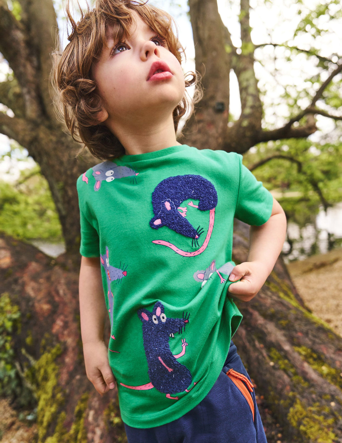 Short Sleeve Boucle T-Shirt-Topaz Green Rats - Image 4