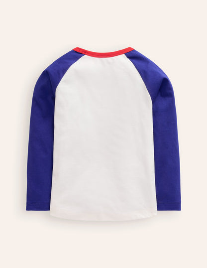 Printed Logo Raglan T-Shirt-Blue Heron Bikes