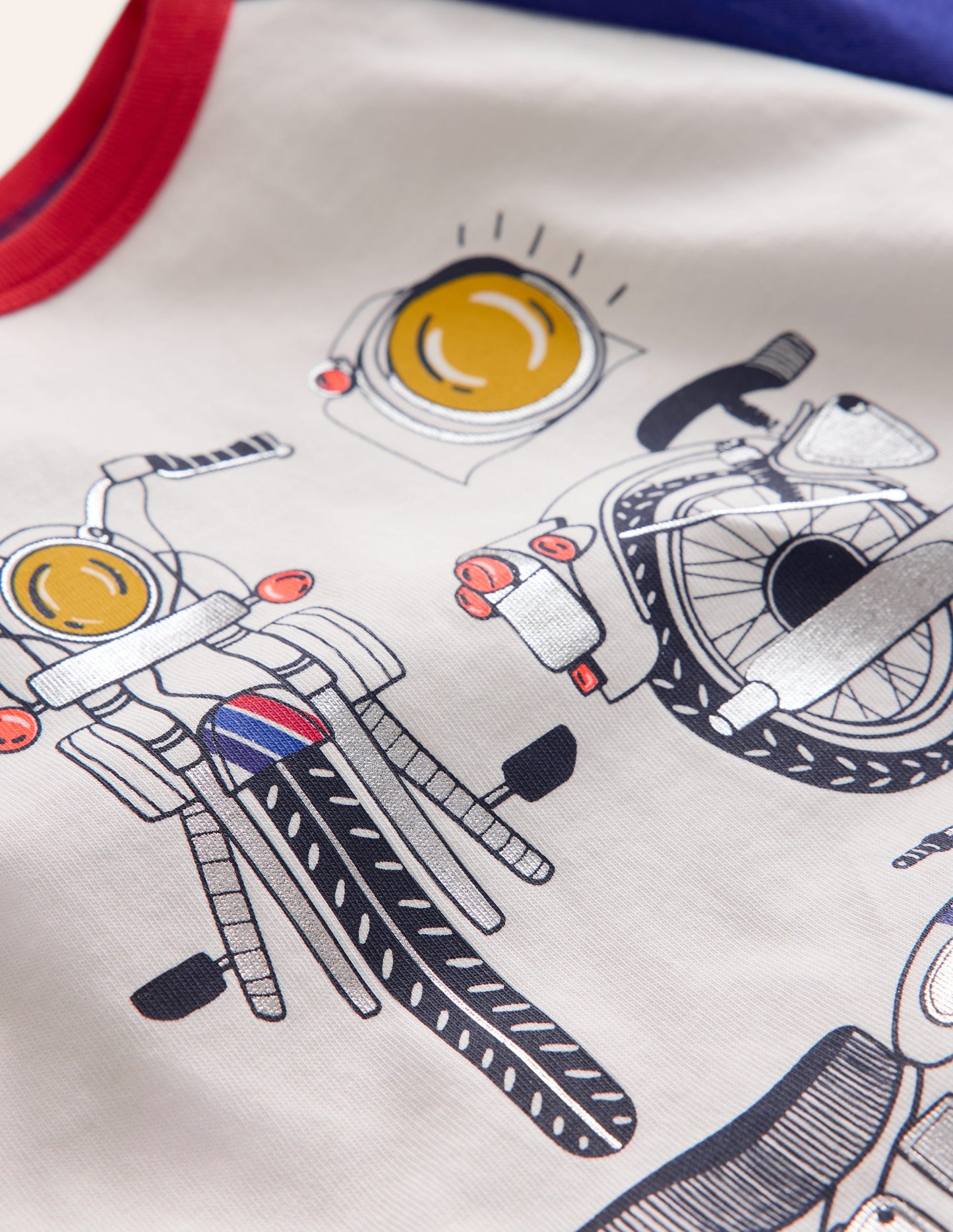 Printed Logo Raglan T-Shirt-Blue Heron Bikes