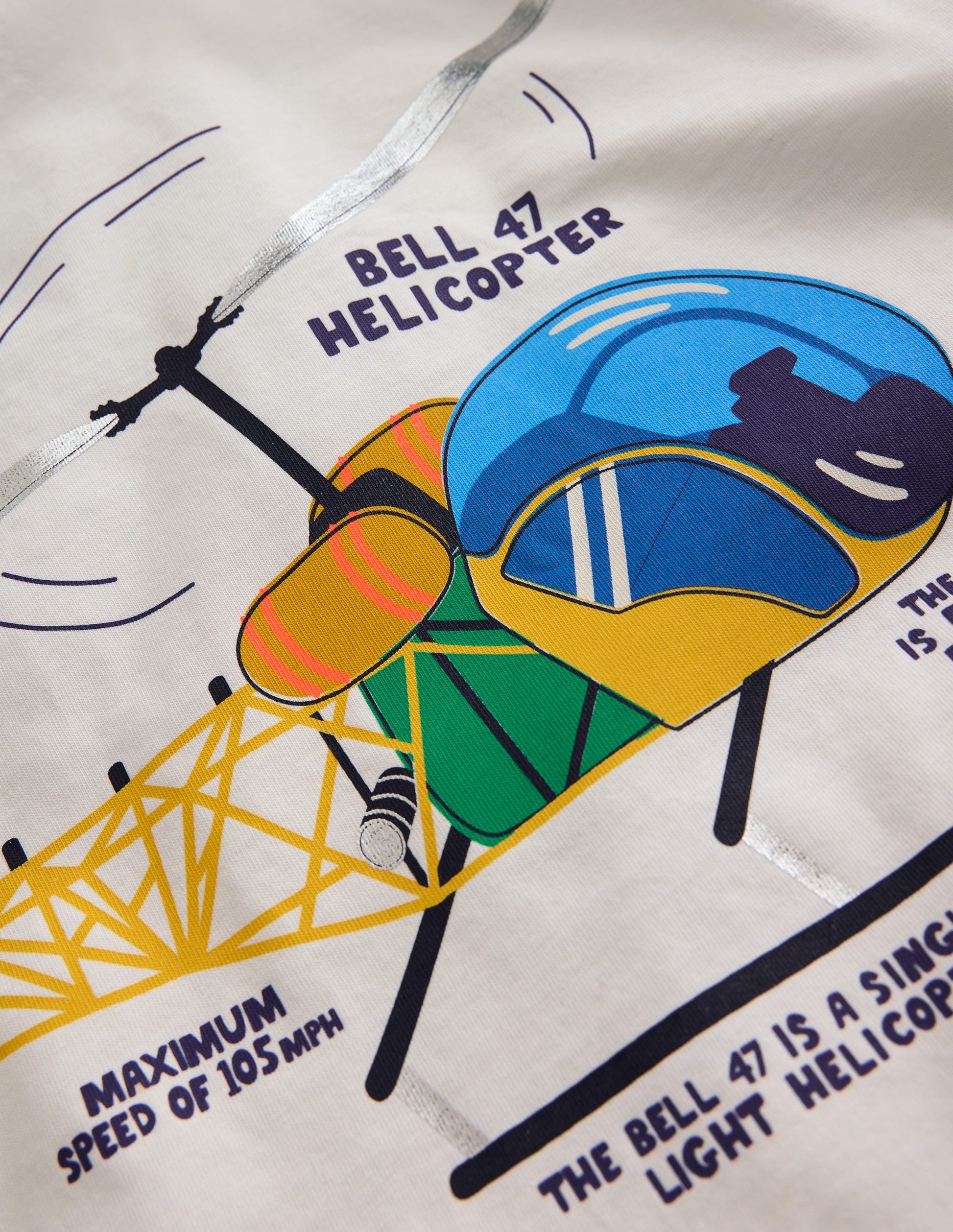 Printed Logo Raglan T-Shirt-Topaz Green Helicopter-3