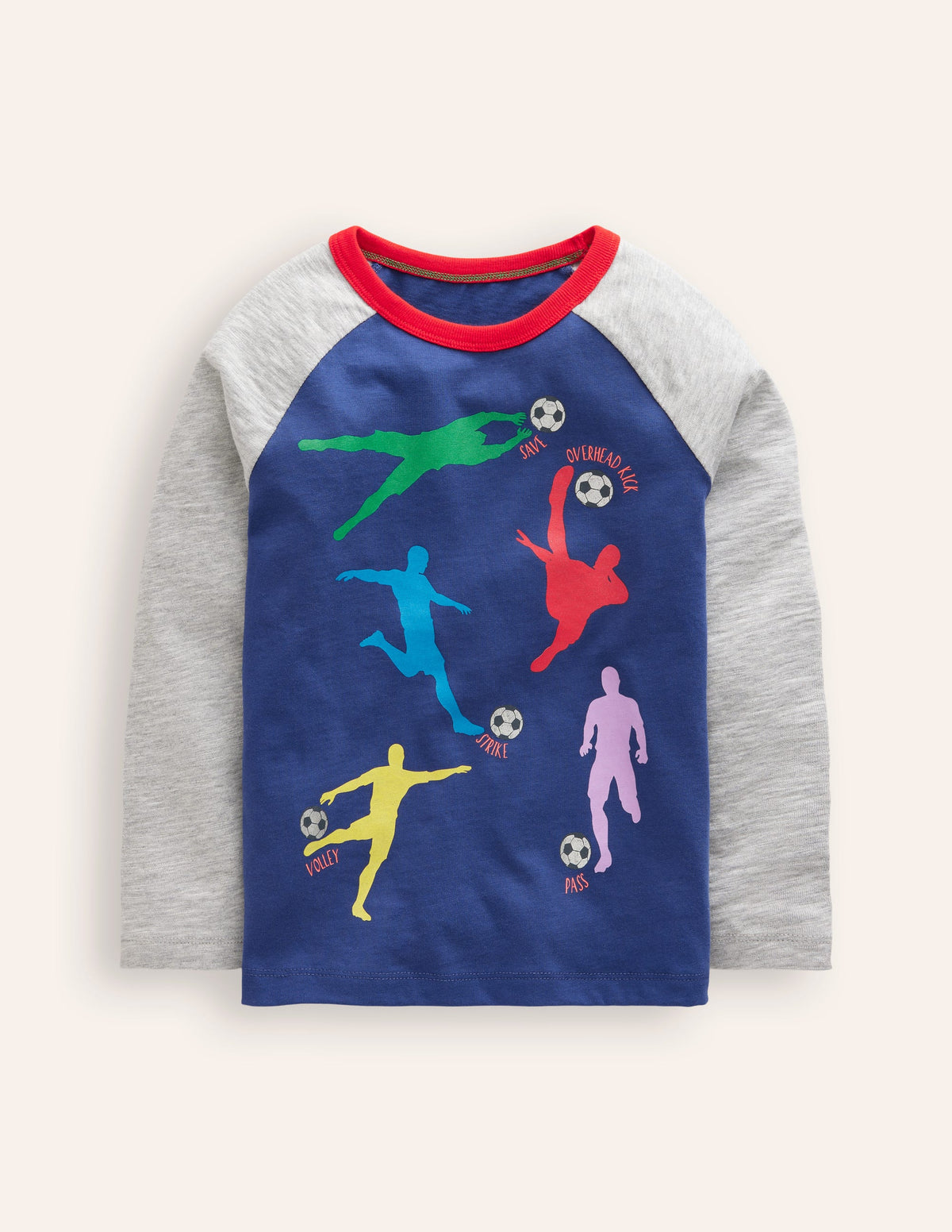 Printed Logo Raglan T-Shirt-Starboard Blue Football - Image 1