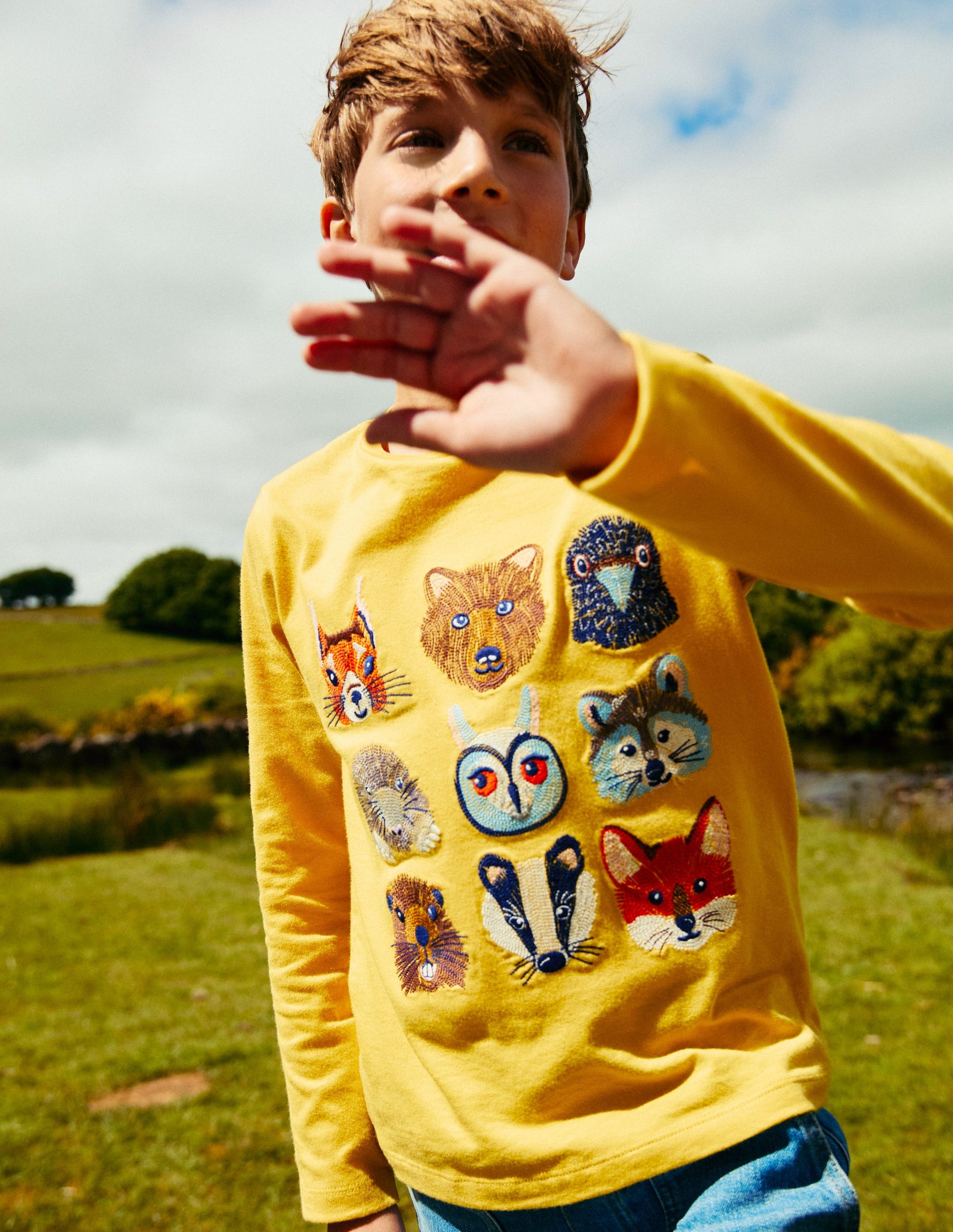 Fun Superstitch Grid T-shirt-Honeycomb Yellow-4