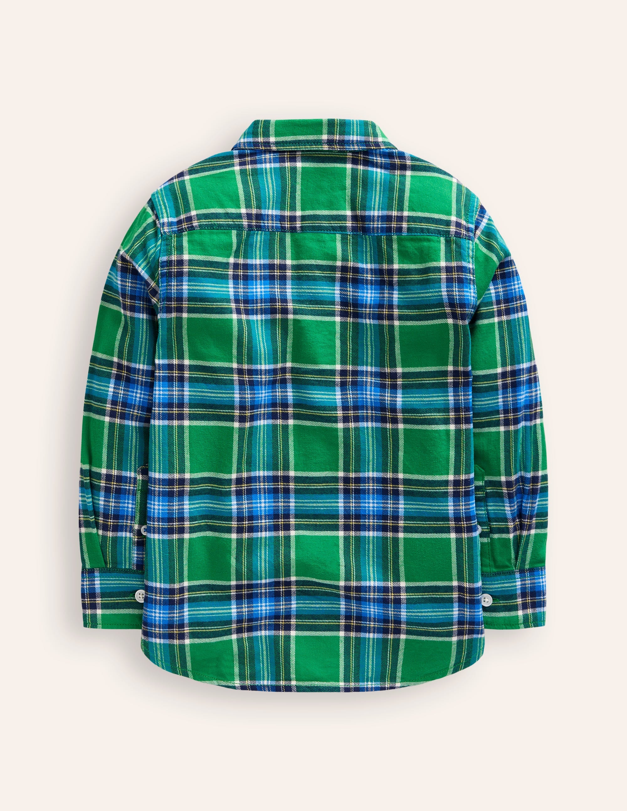 Cosy Cotton Check Shirt-Highland Green/Greek Blue - Image 2