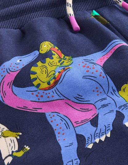 Printed Comfy Sweatpants-Multi Dino Family