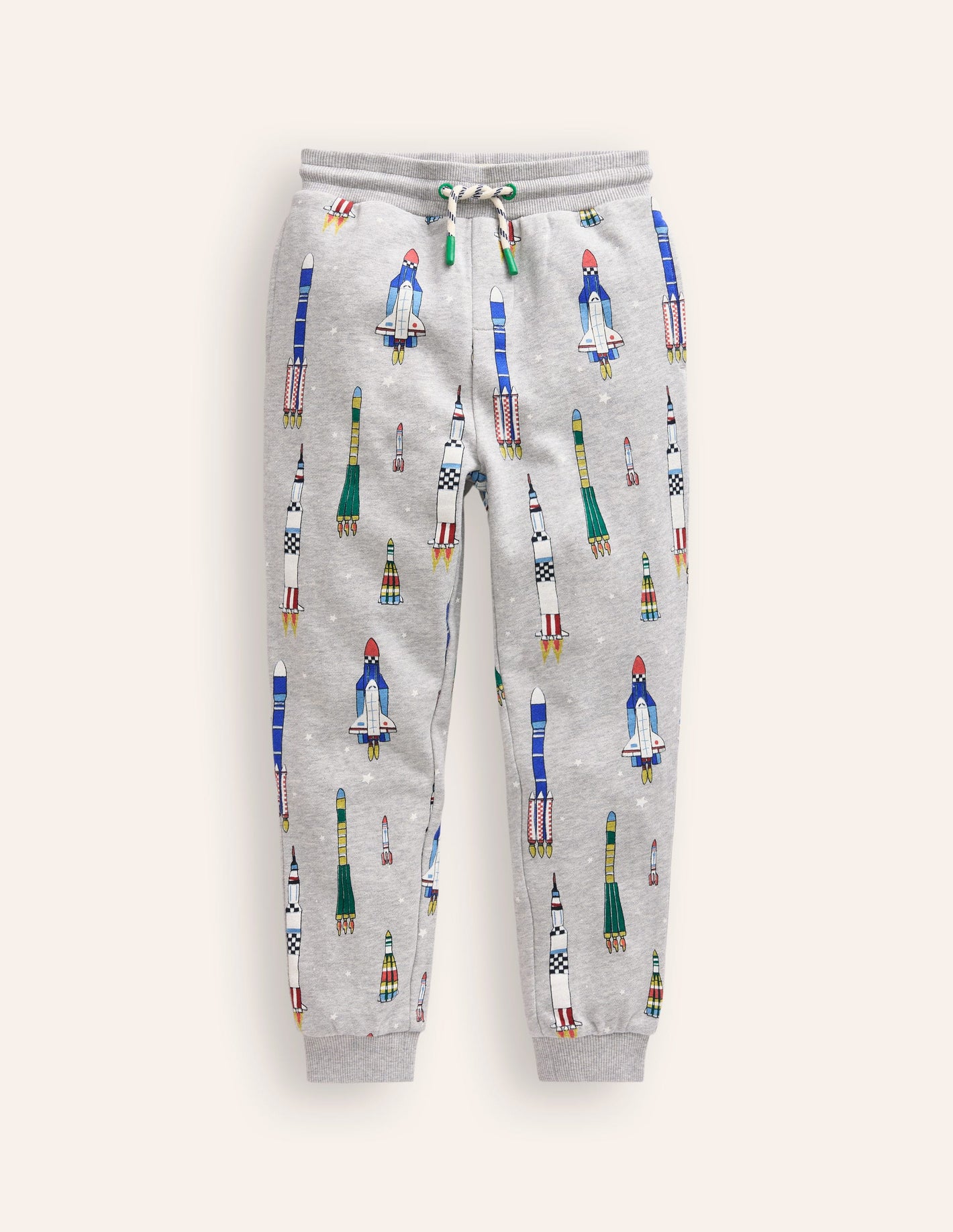 Printed Comfy Sweatpants-Grey Multi Rockets