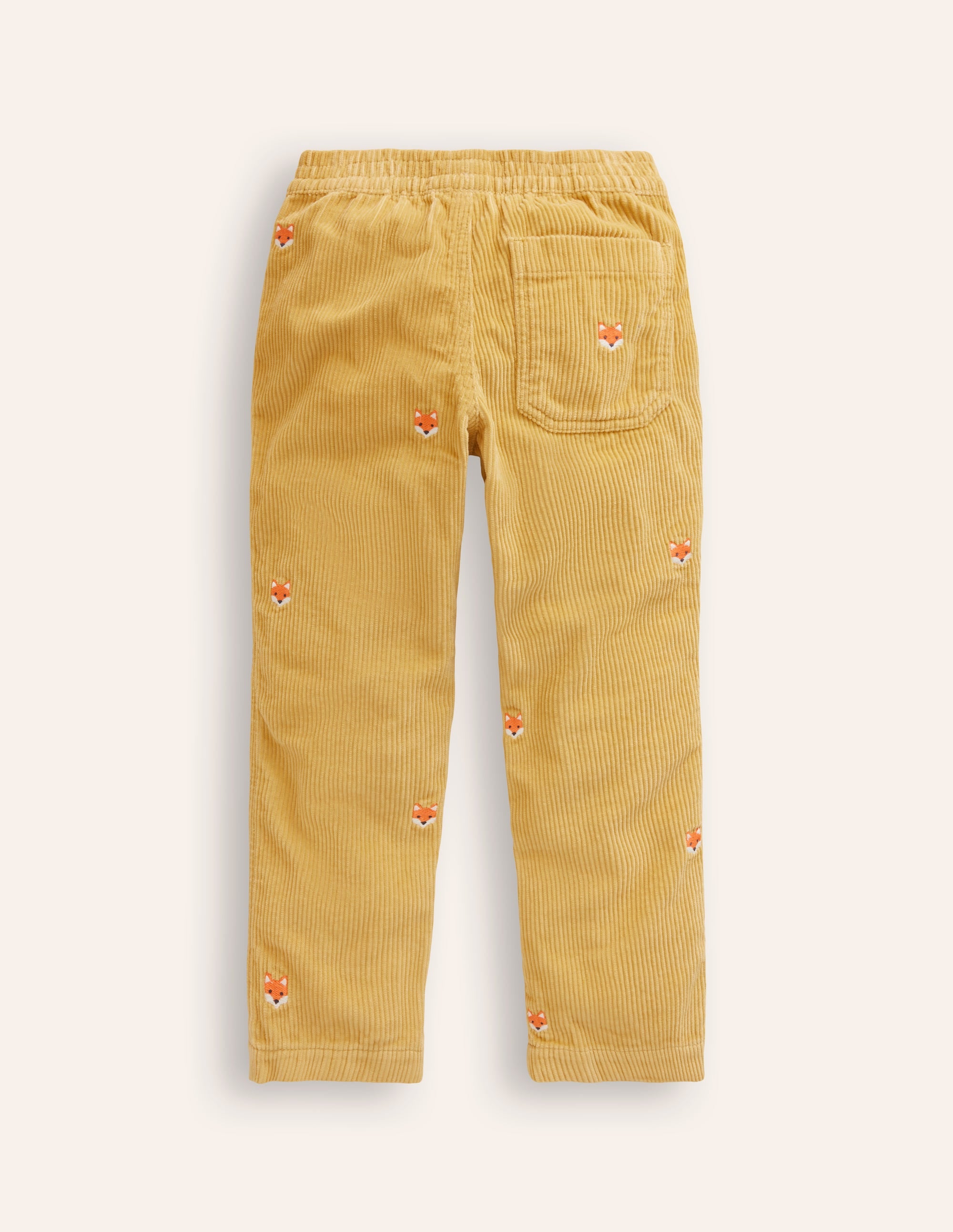 Chunky Cord Pull On Pants-Honeycomb Yellow Foxes - Image 2