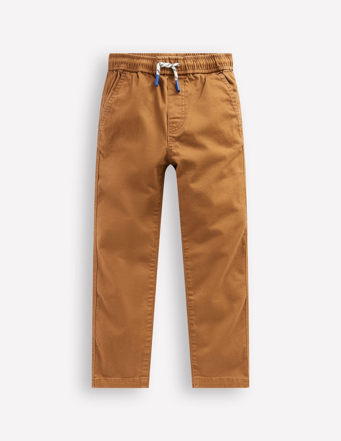 Slim Pull On Trousers-Butterscotch Brown