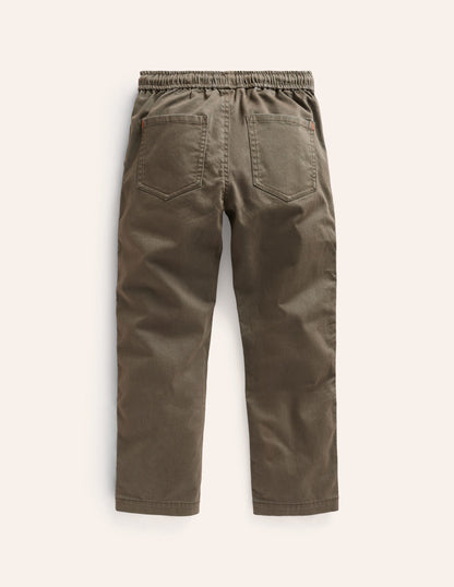 Slim Pull On Trousers-Classic Khaki