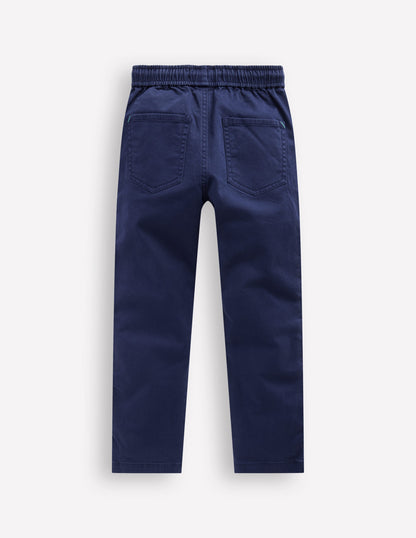 Slim Pull On Trousers-College Navy