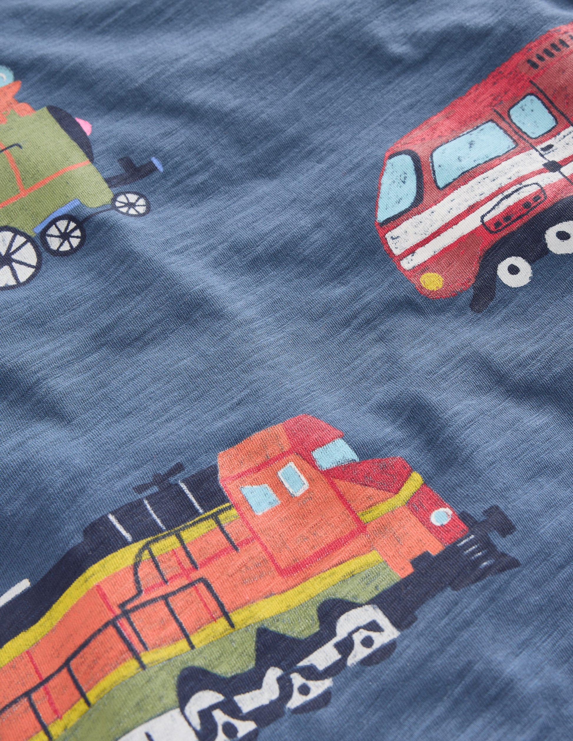 Printed Logo T-Shirt-Robot Blue Trains-3