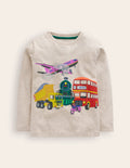 Printed Logo T-Shirt-Oatmeal Marl Transport
