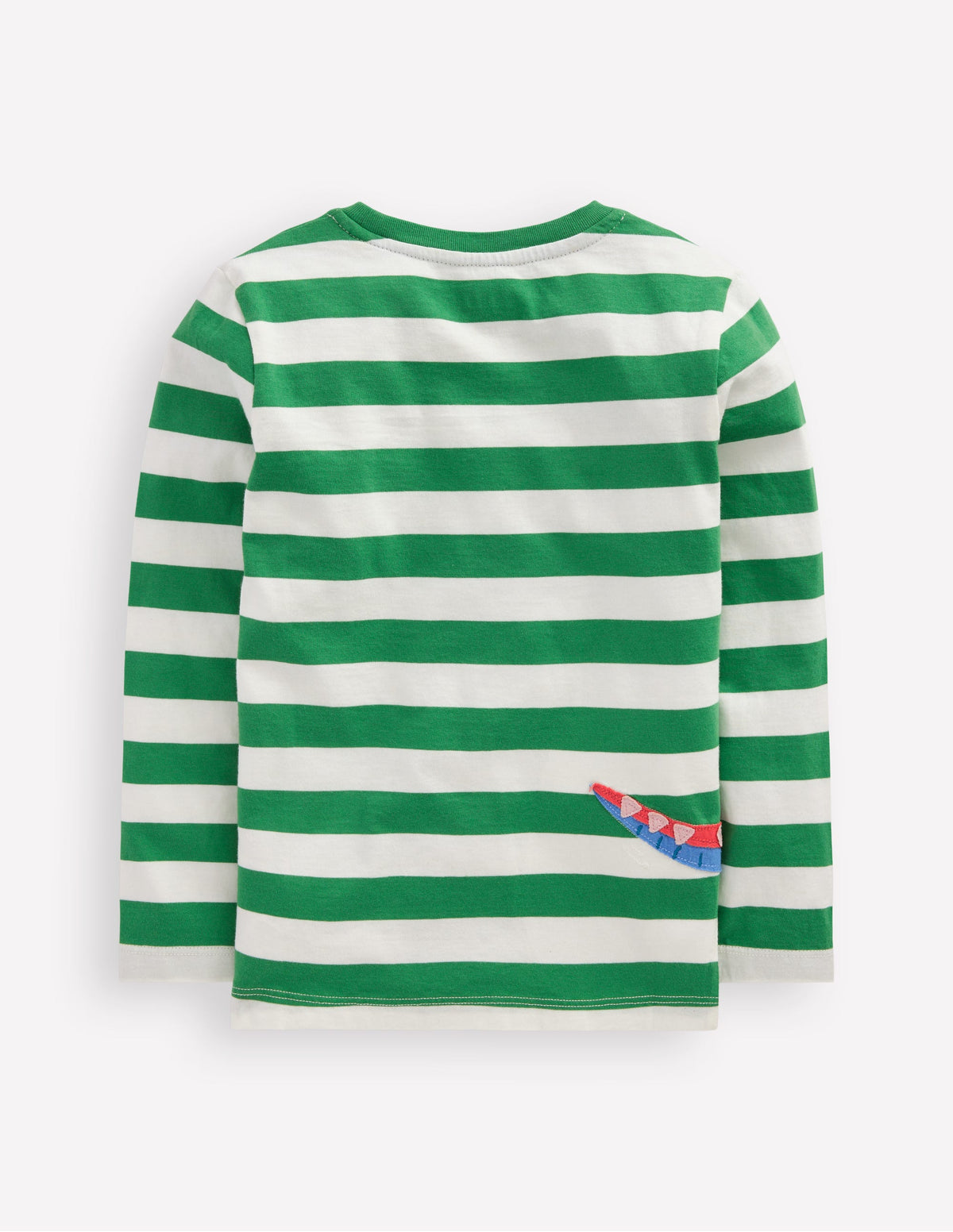 Front & Back Appliqué T-shirt-Shamrock Green Dino Family-2