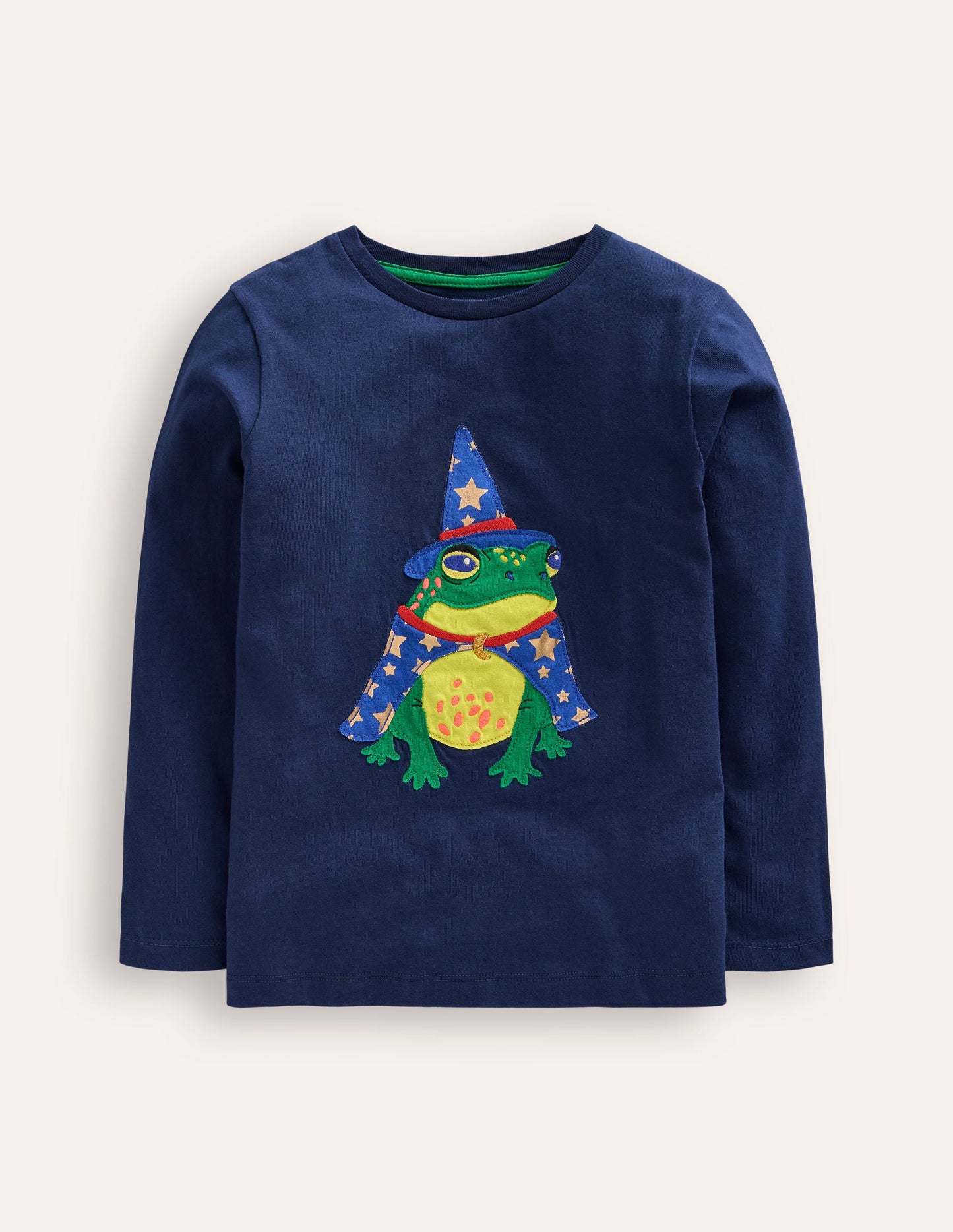 Halloween Appliqué T-Shirt-College Navy Frog