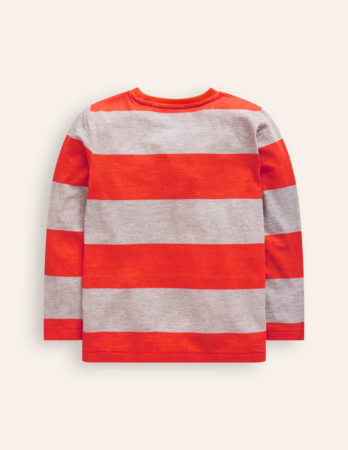 Everyday Long Sleeve T-Shirt-Grey Marl/ Firecracker Red - Image 2