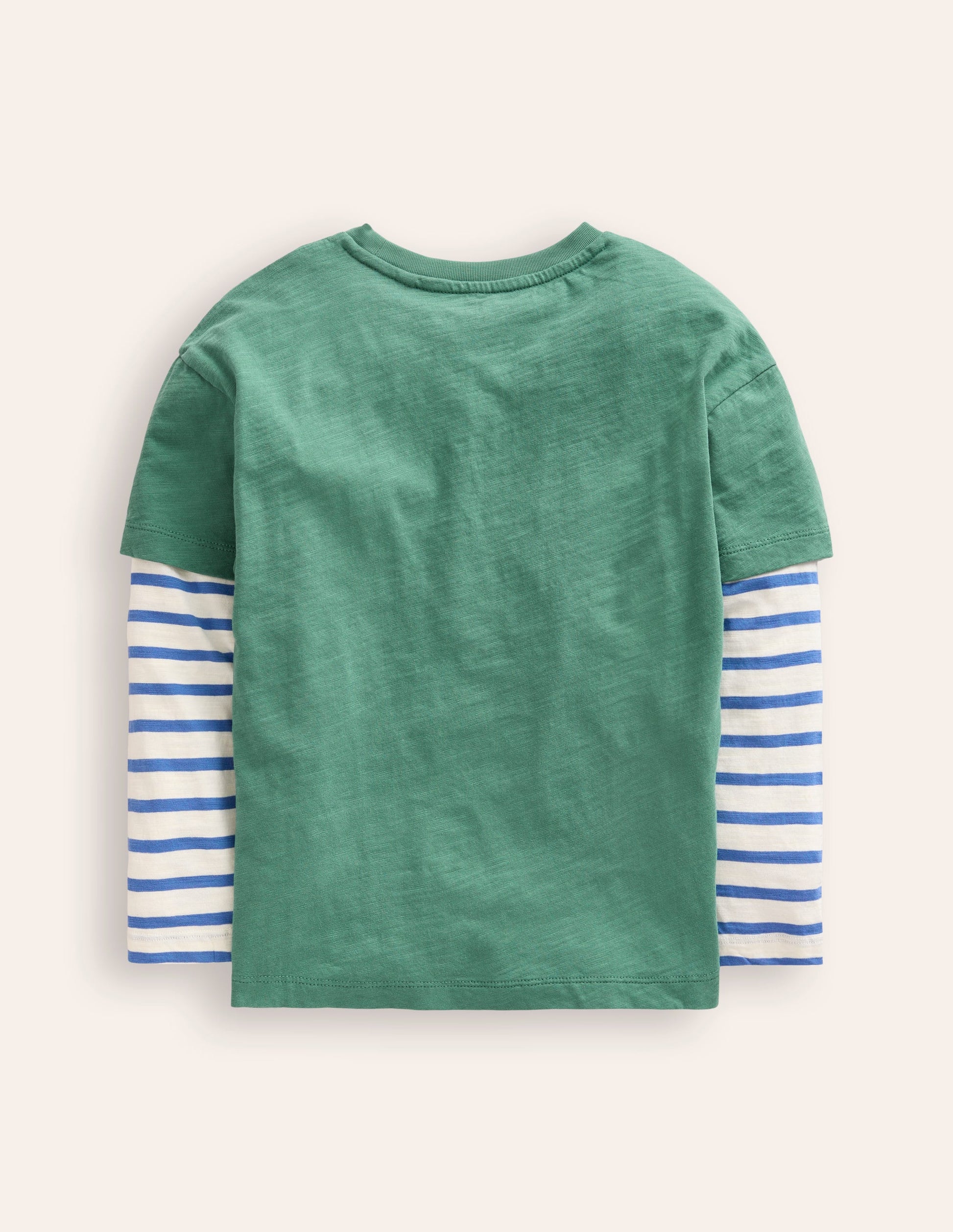 Mock Sleeve T-Shirt-Spruce Green-2