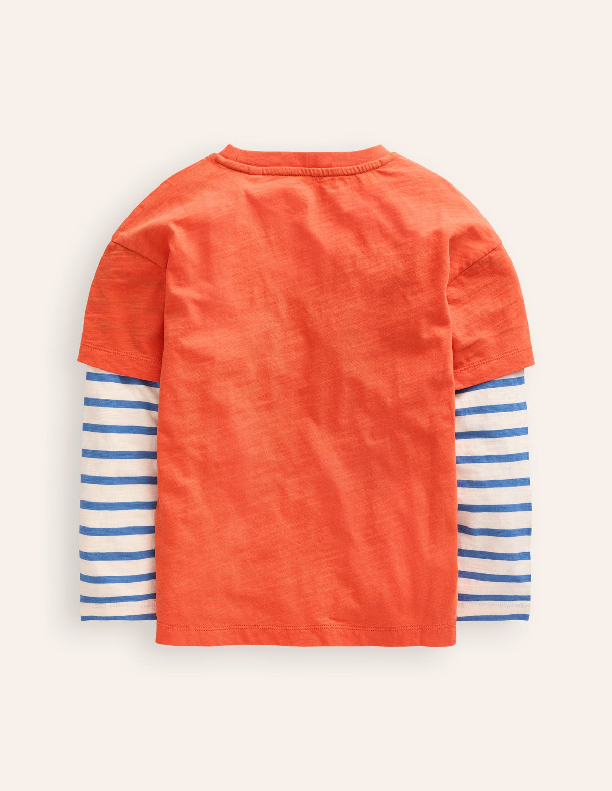 Mock Sleeve T-Shirt-Terracotta Orange - Image 2