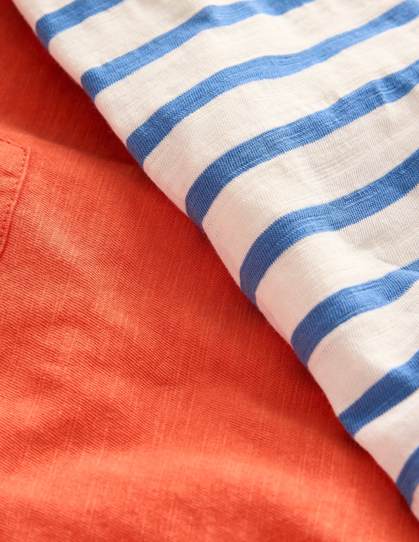 Mock Sleeve T-Shirt-Terracotta Orange