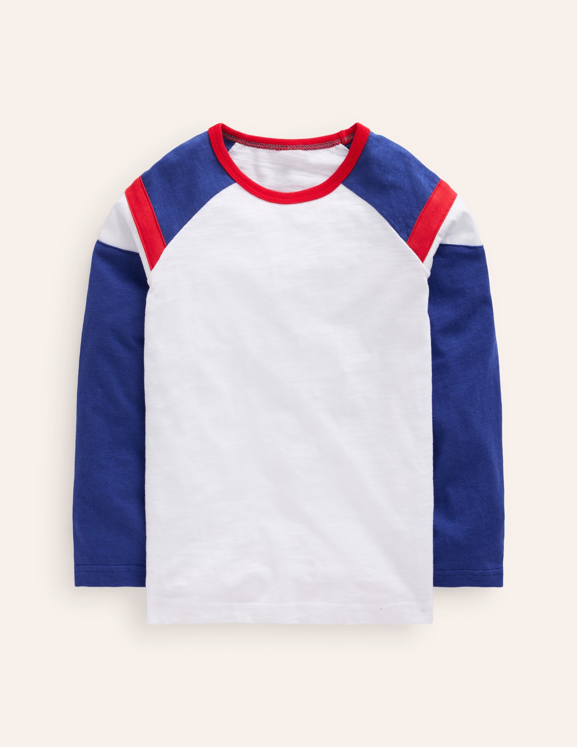 Raglan T-Shirt-Ivory/ Dazzling Blue - Image 1