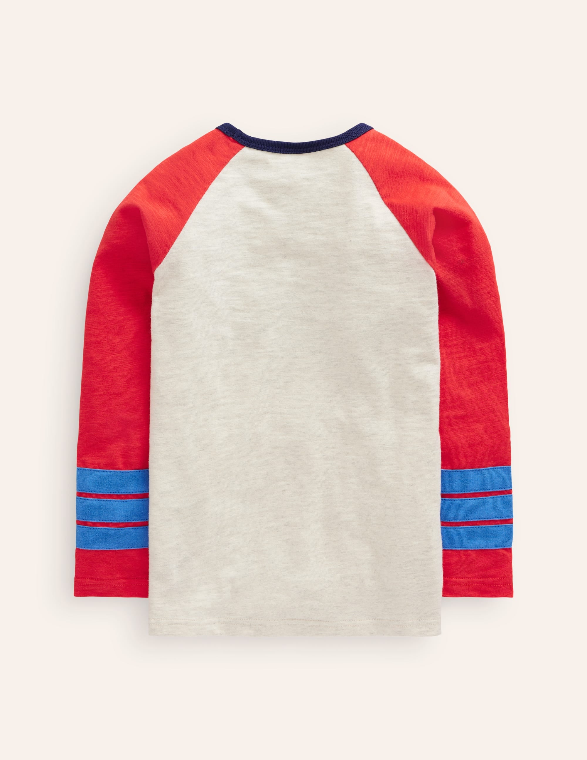 Raglan T-Shirt-Oatmeal Marl/ Sunset Orange - Image 2